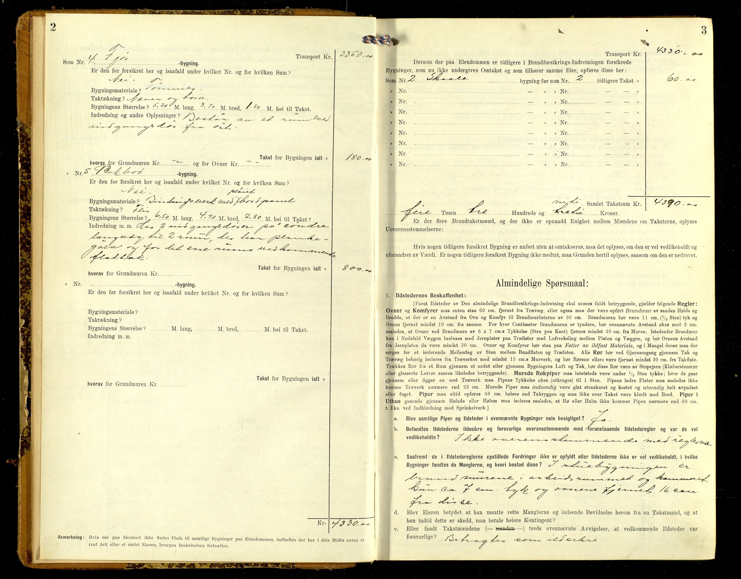 Norges Brannkasse, Våler, Hedmark, AV/SAH-NBRANV-019/F/L0017: Branntakstprotokoll, 1913-1915