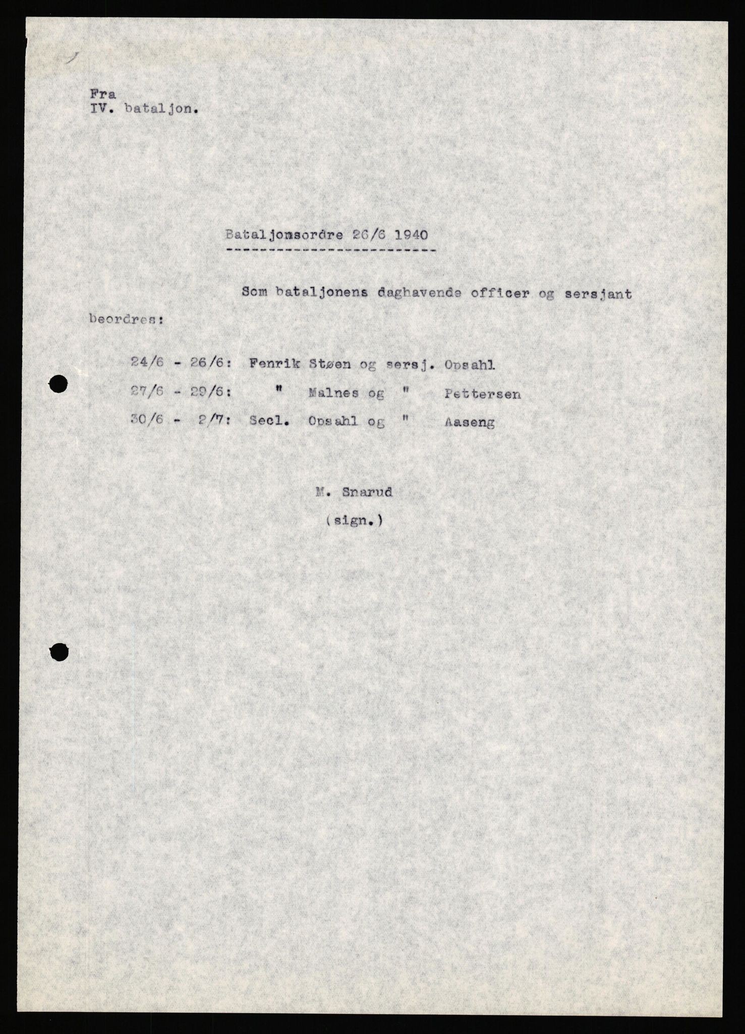 Forsvaret, Forsvarets krigshistoriske avdeling, RA/RAFA-2017/Y/Yf/L0205: II-C-11-2110 - Norske internert i Sverige 1940, 1940, s. 106