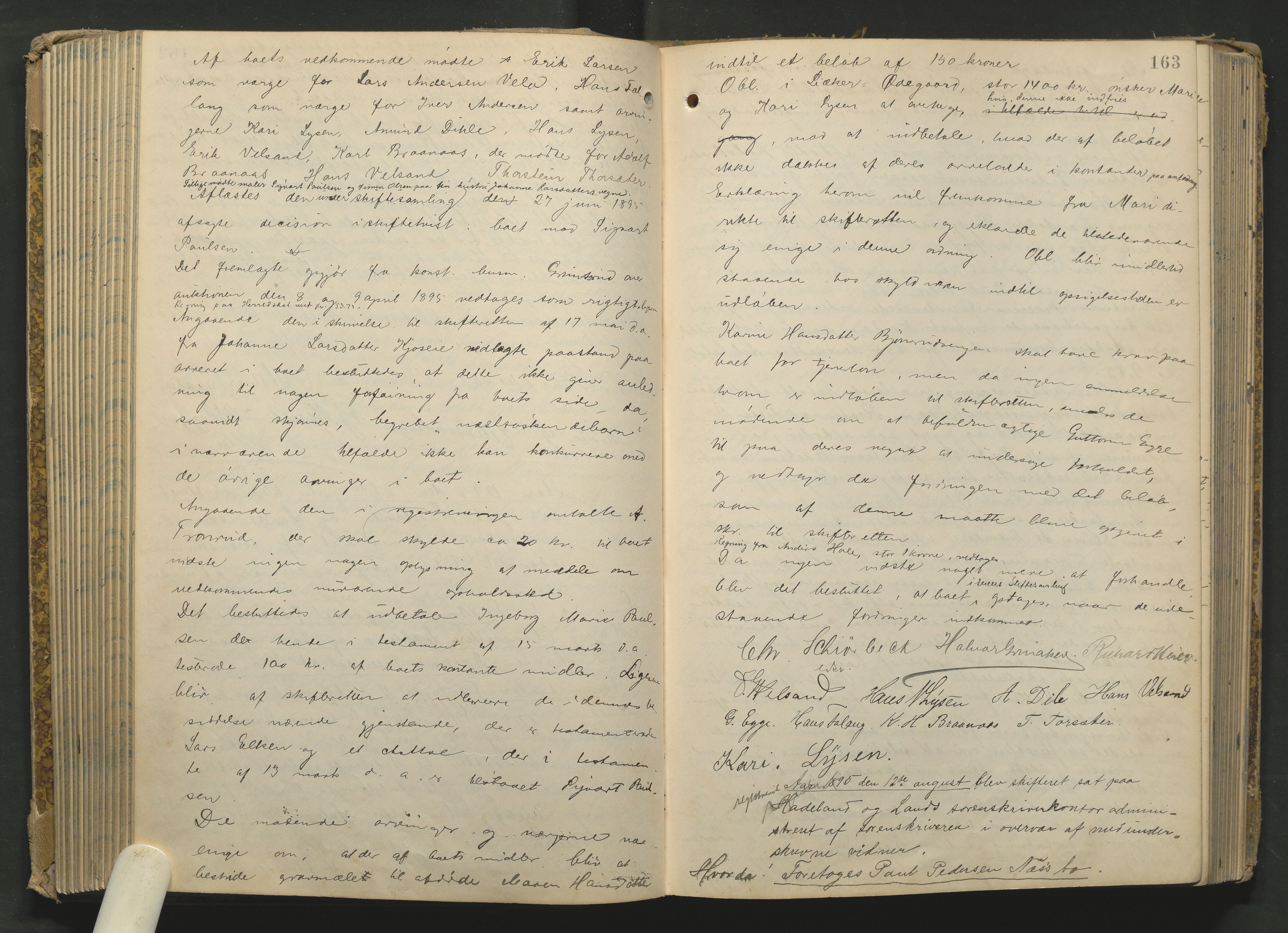 Hadeland og Land tingrett, AV/SAH-TING-010/J/Jc/L0005: Skifteforhandlingsprotokoll, 1893-1916, s. 162b-163a