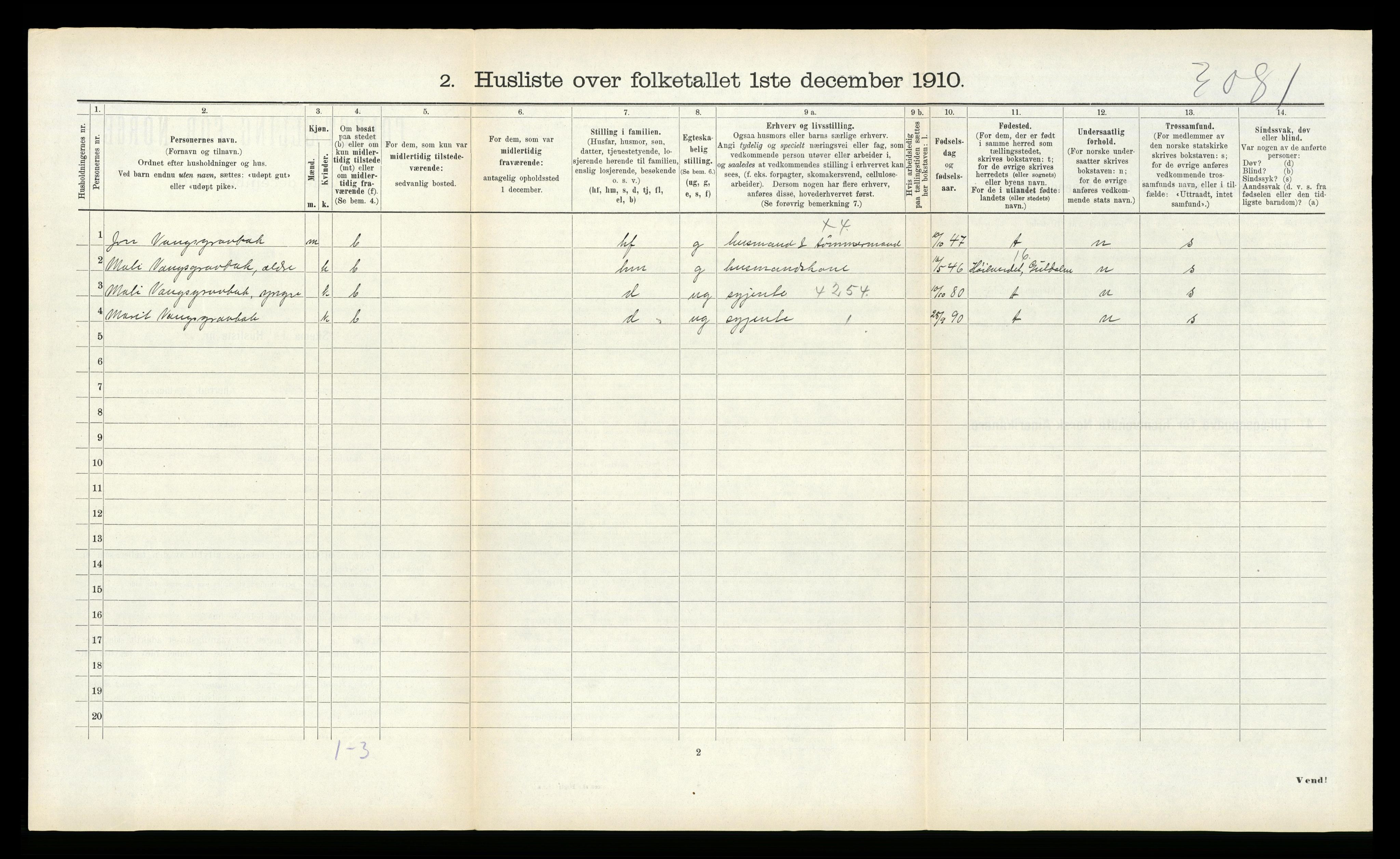 RA, Folketelling 1910 for 1635 Rennebu herred, 1910, s. 575