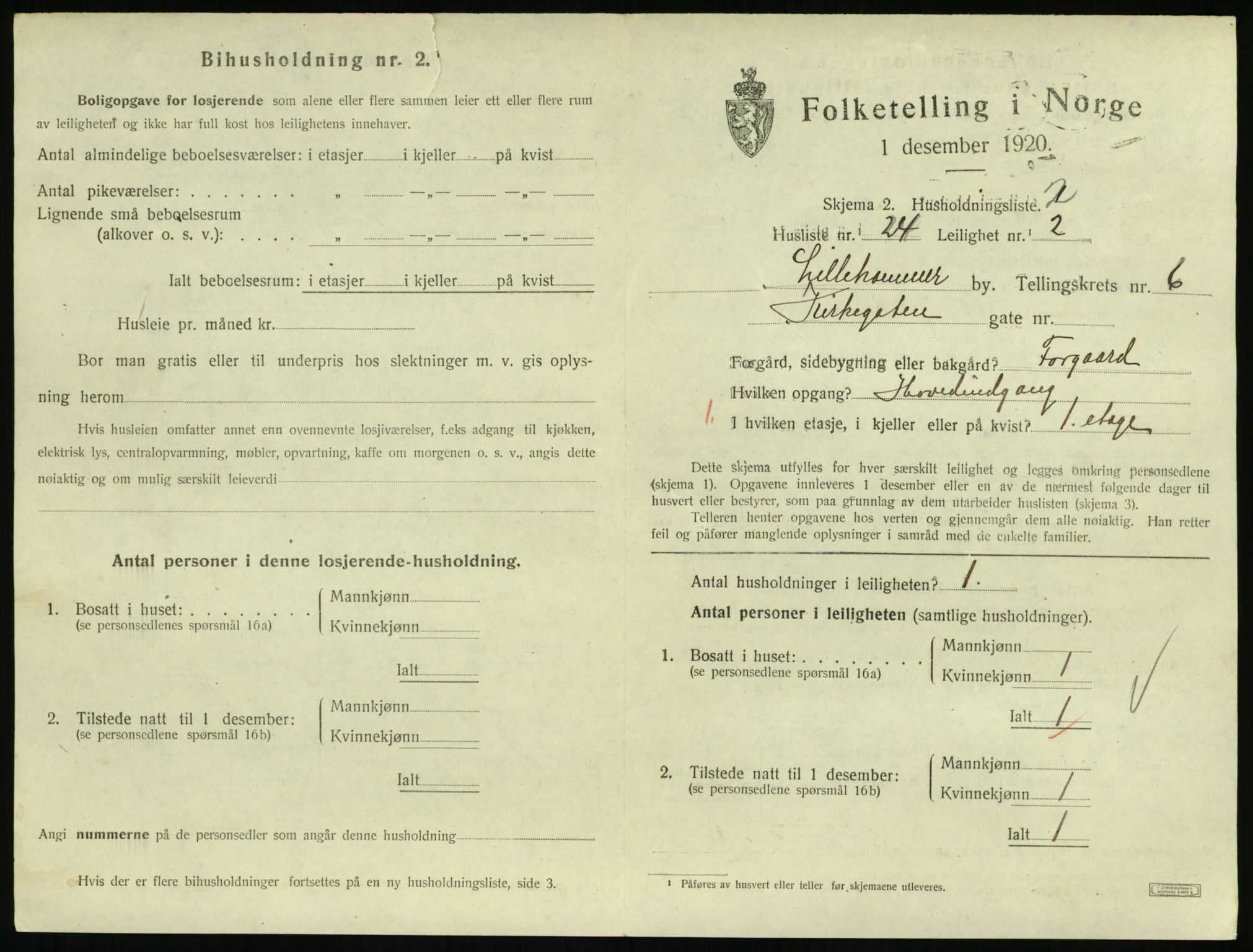 SAH, Folketelling 1920 for 0501 Lillehammer kjøpstad, 1920, s. 2418