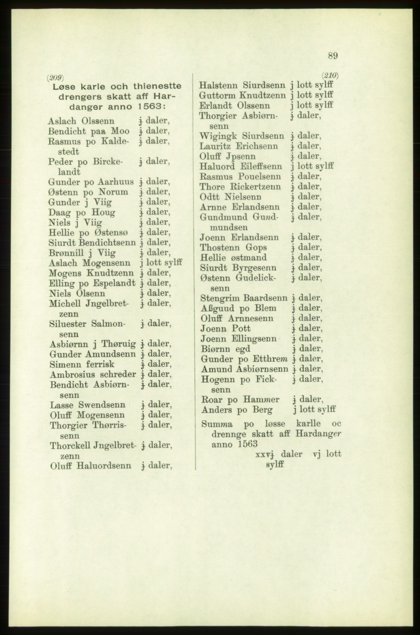 Publikasjoner utgitt av Arkivverket, PUBL/PUBL-001/C/0003: Bind 3: Skatten av Bergenhus len 1563, 1563, s. 89