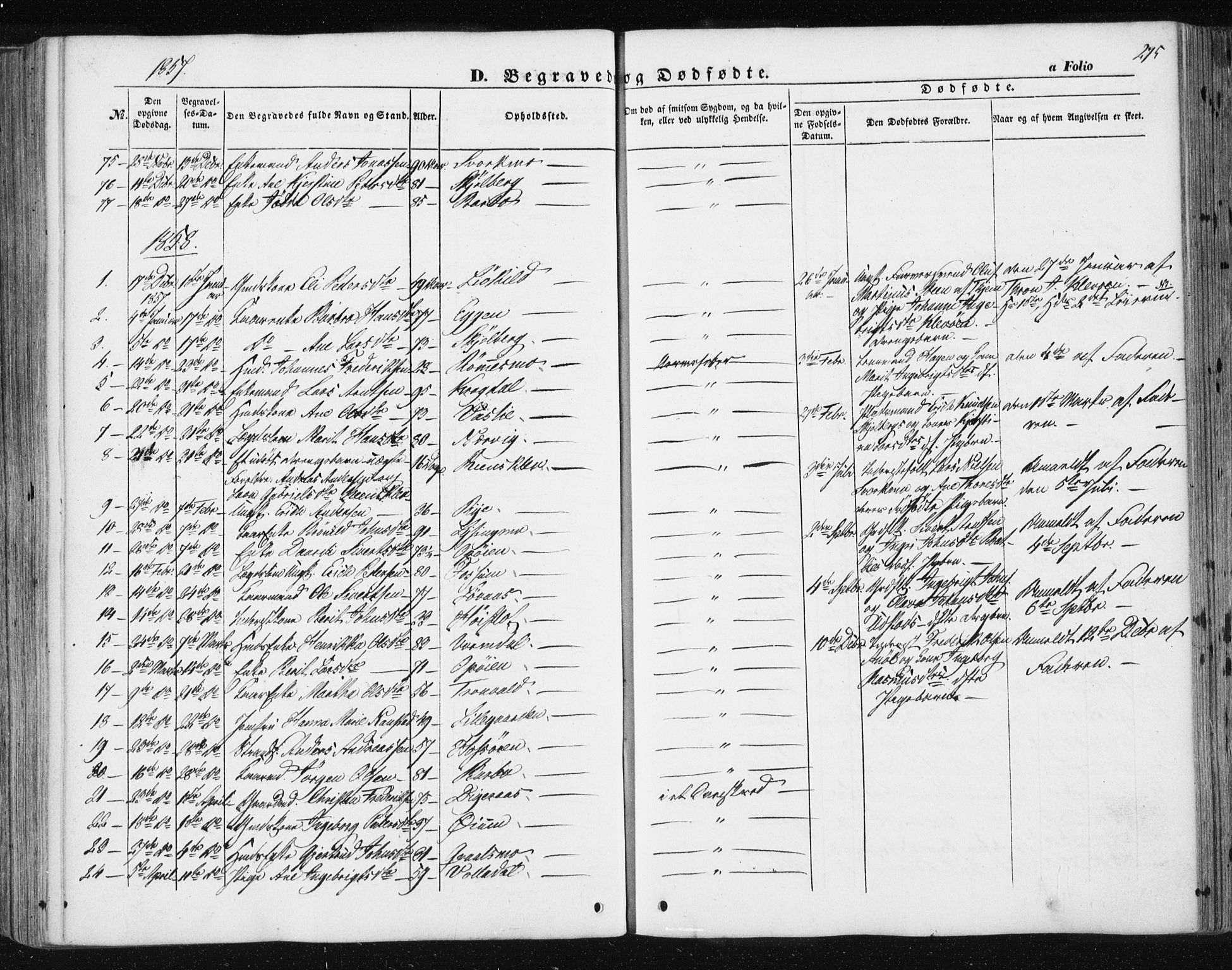 Ministerialprotokoller, klokkerbøker og fødselsregistre - Sør-Trøndelag, AV/SAT-A-1456/668/L0806: Ministerialbok nr. 668A06, 1854-1869, s. 275