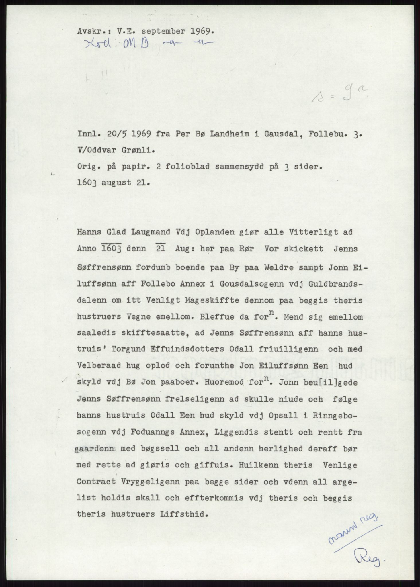 Samlinger til kildeutgivelse, Diplomavskriftsamlingen, AV/RA-EA-4053/H/Ha, s. 3012