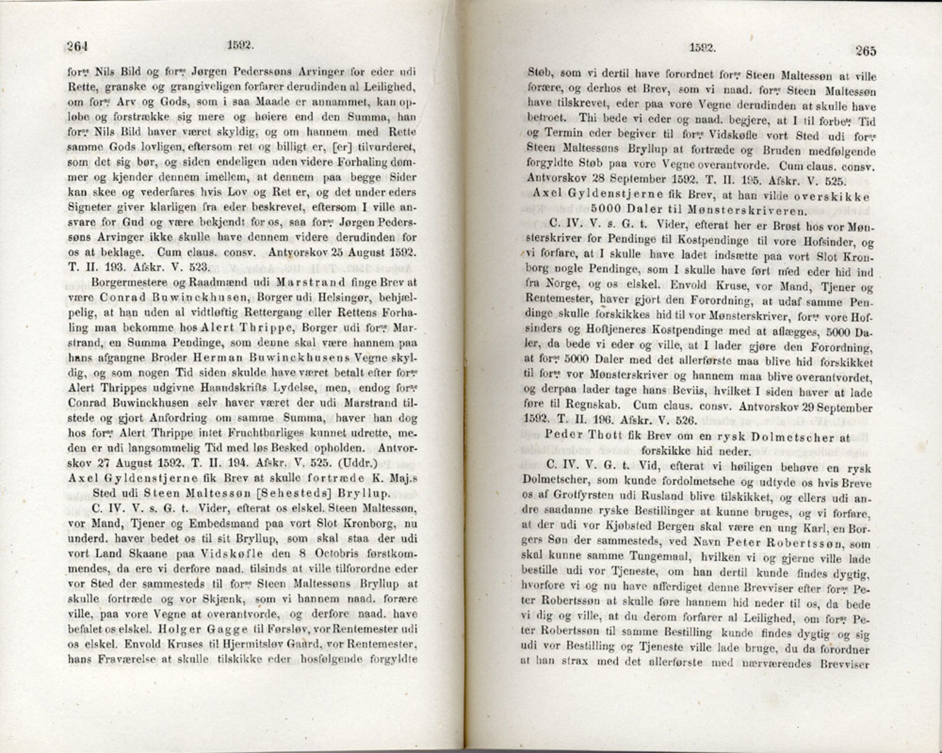 Publikasjoner utgitt av Det Norske Historiske Kildeskriftfond, PUBL/-/-/-: Norske Rigs-Registranter, bind 3, 1588-1602, s. 264-265