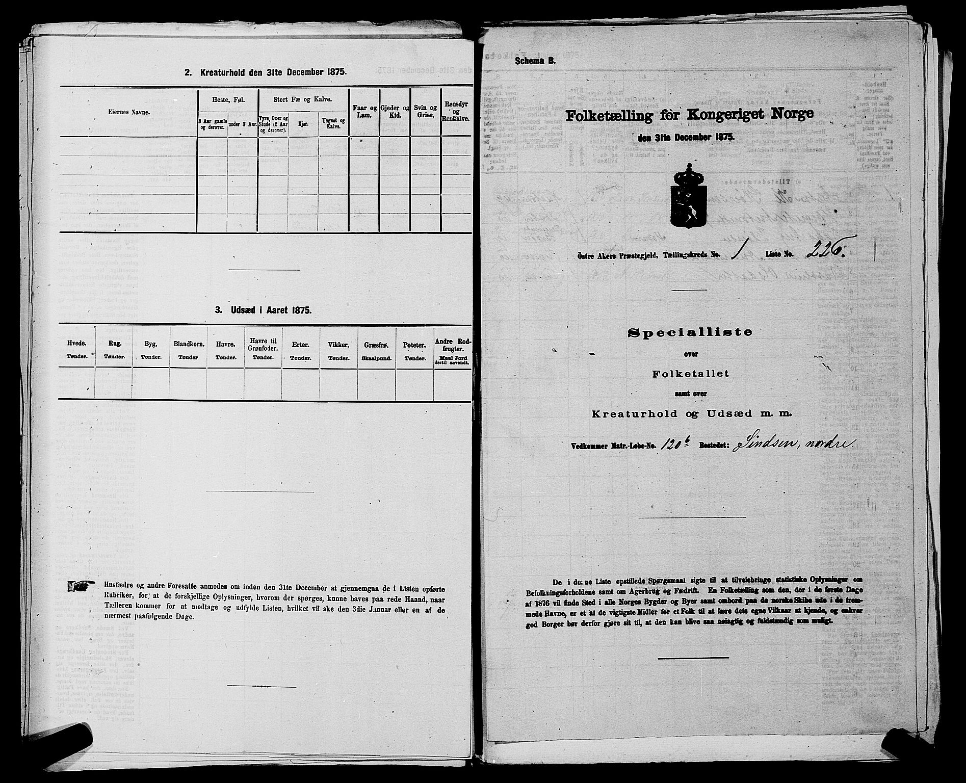 RA, Folketelling 1875 for 0218bP Østre Aker prestegjeld, 1875, s. 241