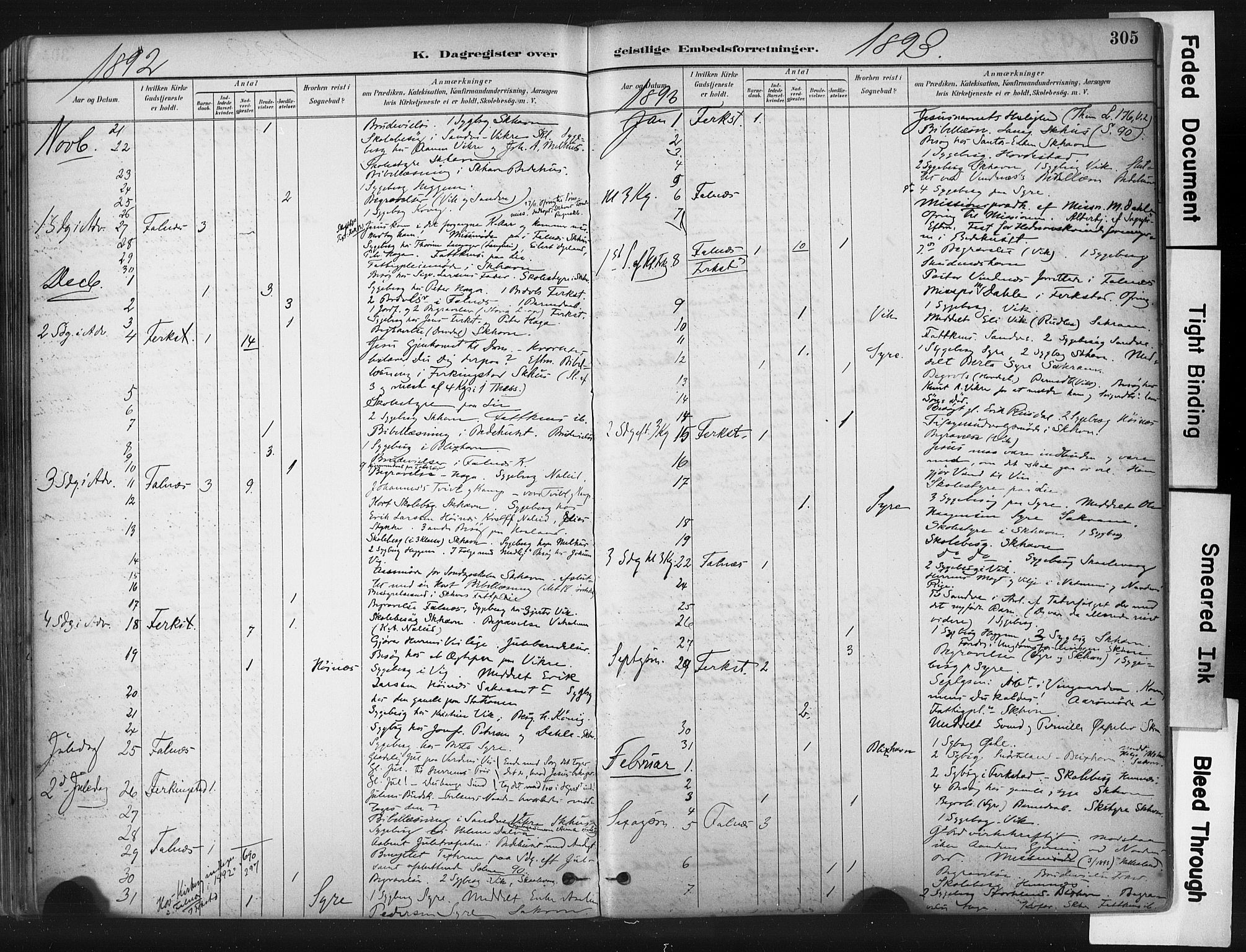 Skudenes sokneprestkontor, AV/SAST-A -101849/H/Ha/Haa/L0009: Ministerialbok nr. A 6, 1882-1912, s. 305