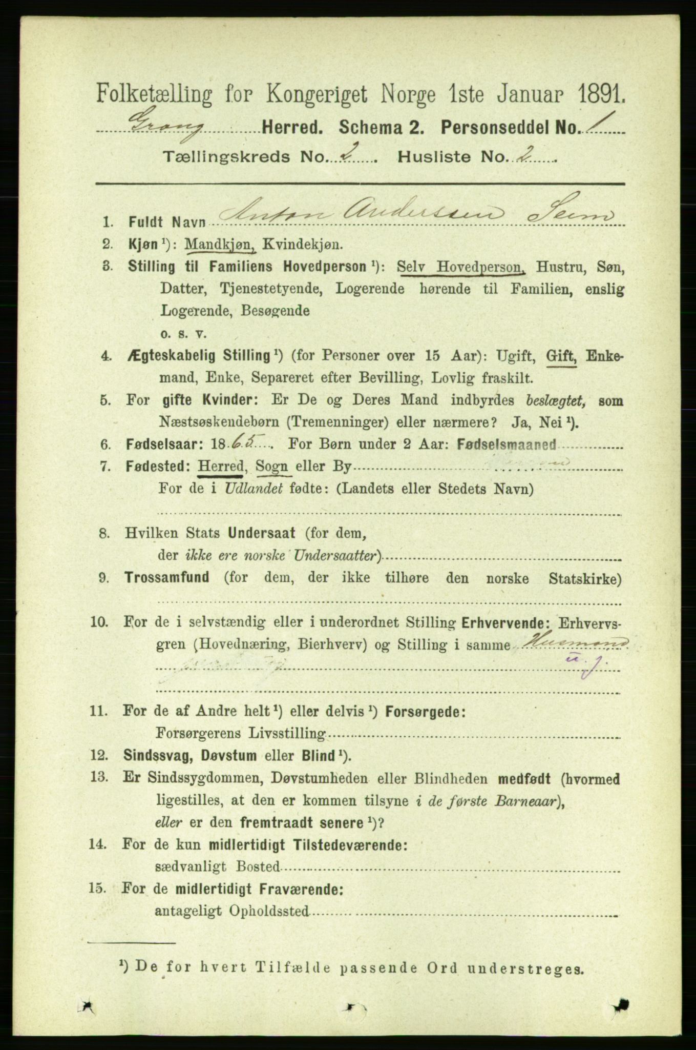 RA, Folketelling 1891 for 1742 Grong herred, 1891, s. 743