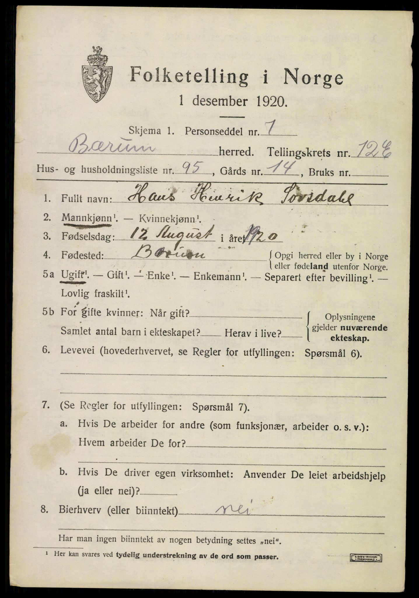 SAO, Folketelling 1920 for 0219 Bærum herred, 1920, s. 32468