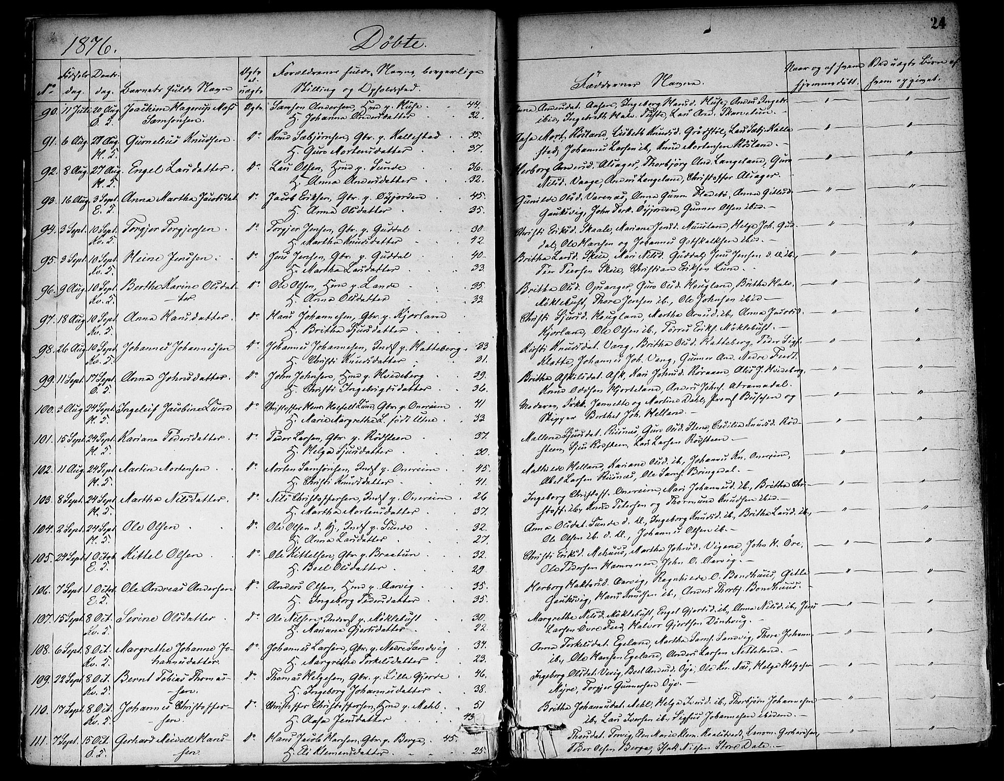 Kvinnherad sokneprestembete, AV/SAB-A-76401/H/Haa: Ministerialbok nr. A 9, 1873-1886, s. 24