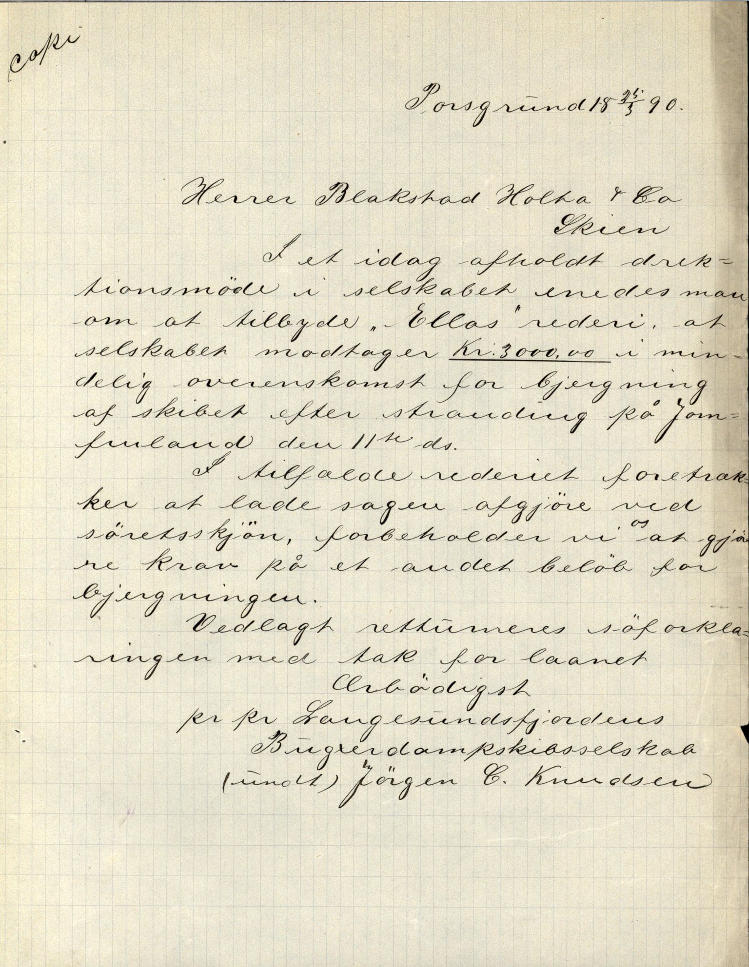 Pa 63 - Østlandske skibsassuranceforening, VEMU/A-1079/G/Ga/L0026/0002: Havaridokumenter / Dovre, Dictator, Ella, Elizabeth Morton, 1890, s. 123