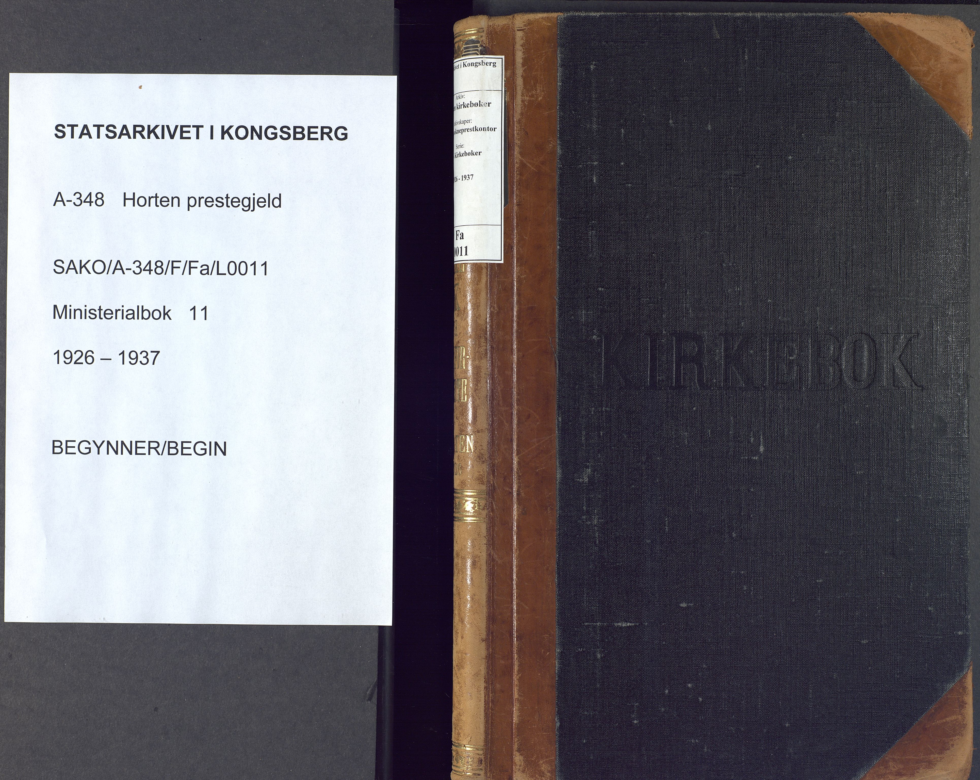 Horten kirkebøker, SAKO/A-348/F/Fa/L0011: Ministerialbok nr. 11, 1926-1937