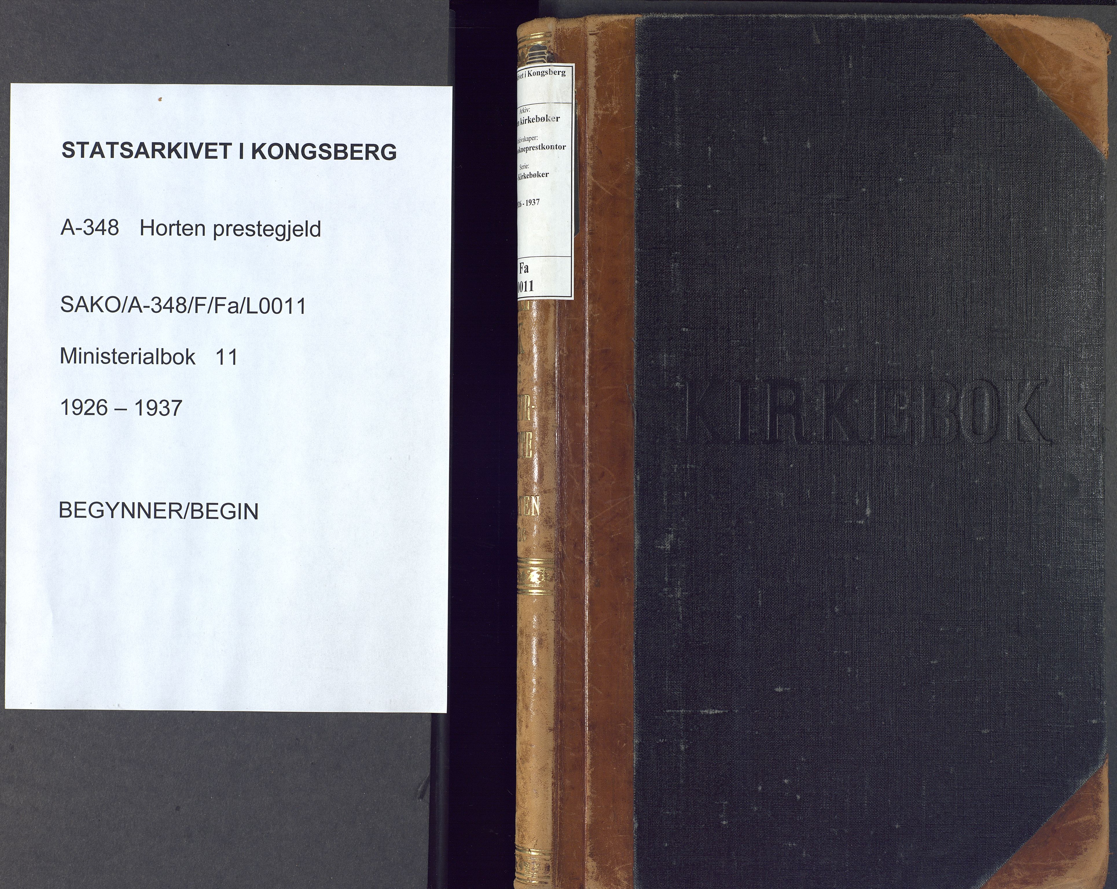 Horten kirkebøker, AV/SAKO-A-348/F/Fa/L0011: Ministerialbok nr. 11, 1926-1937