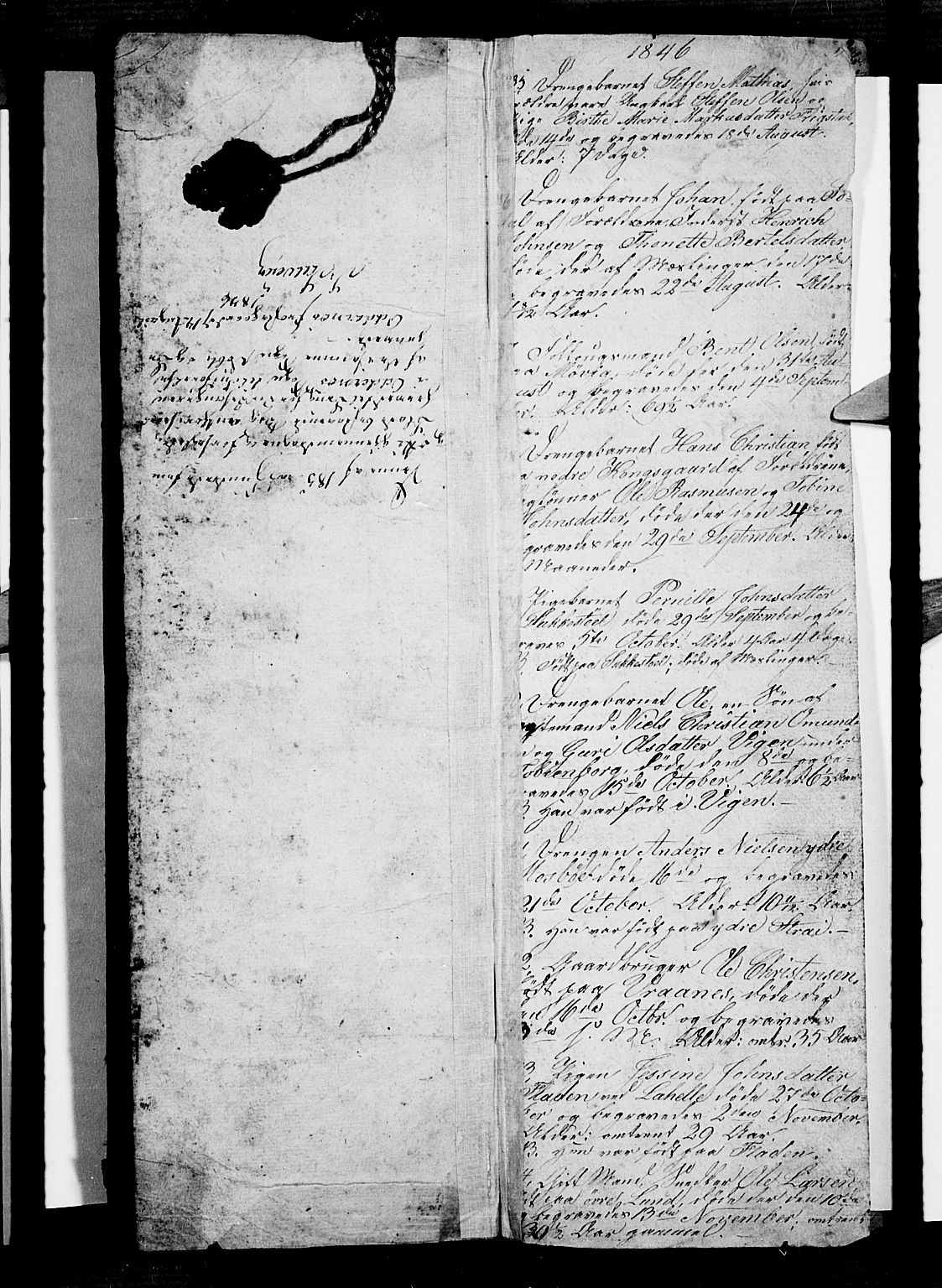 Oddernes sokneprestkontor, SAK/1111-0033/F/Fb/Fba/L0005: Klokkerbok nr. B 5, 1846-1859, s. 1