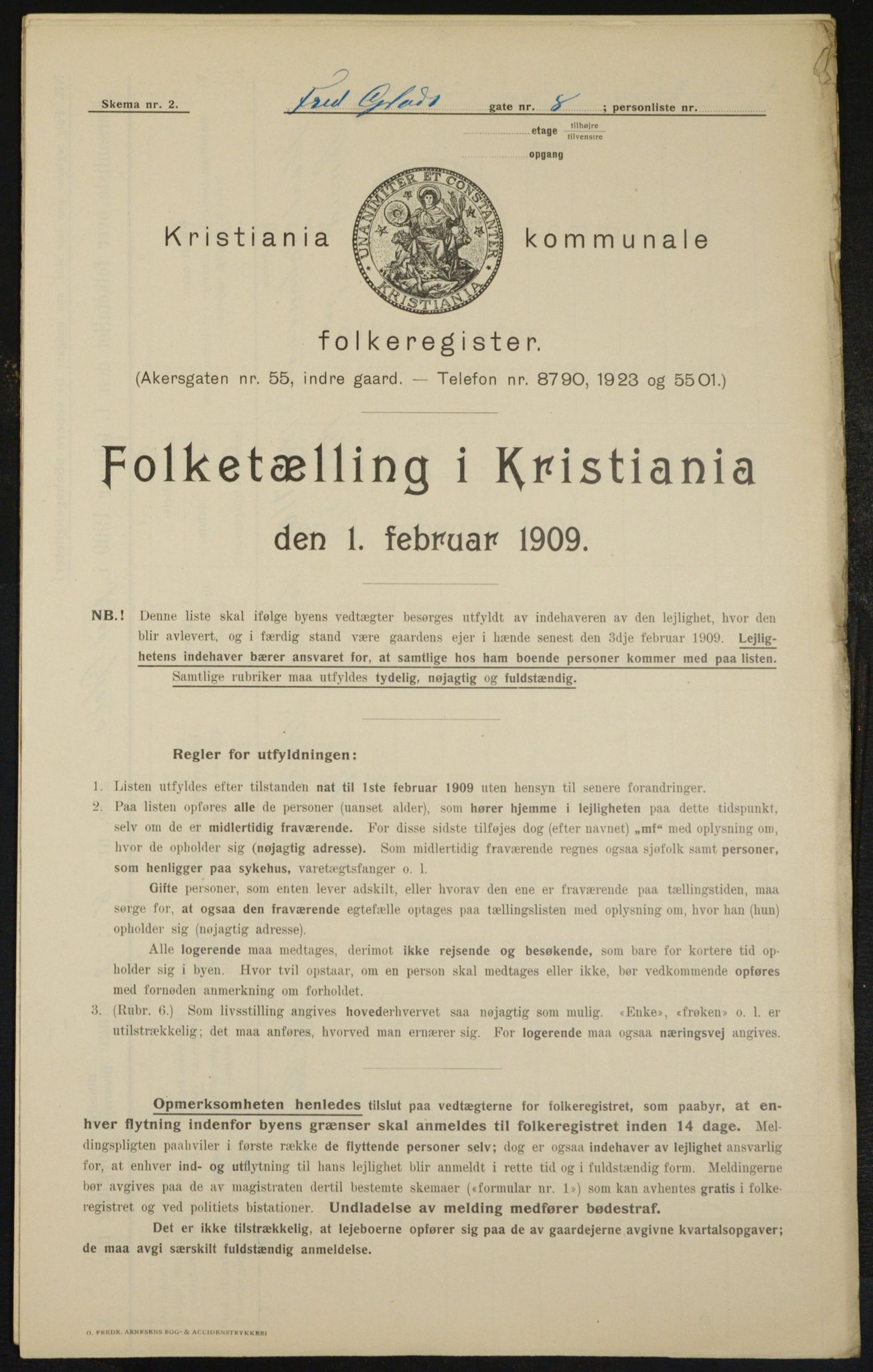 OBA, Kommunal folketelling 1.2.1909 for Kristiania kjøpstad, 1909, s. 24036