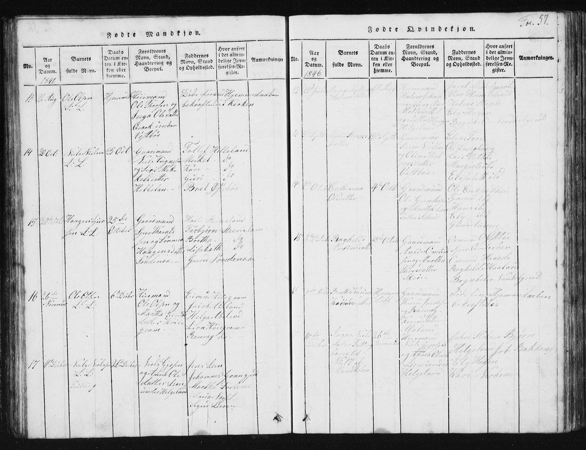 Vikedal sokneprestkontor, AV/SAST-A-101840/01/V: Klokkerbok nr. B 2, 1816-1863, s. 57