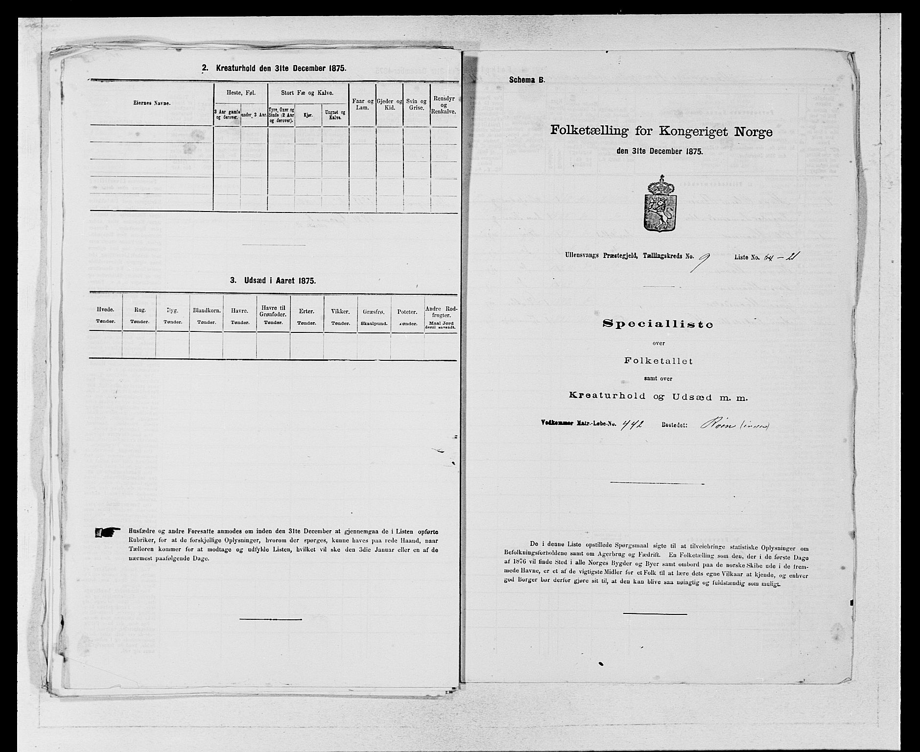 SAB, Folketelling 1875 for 1230P Ullensvang prestegjeld, 1875, s. 975