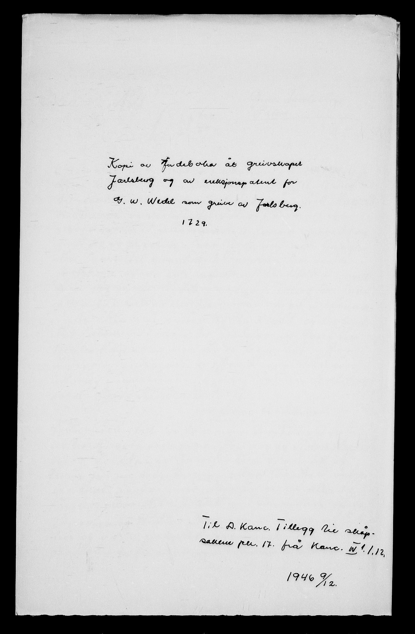 Danske Kanselli, Skapsaker, AV/RA-EA-4061/G/L0017: Tillegg til skapsakene, 1722-1813, s. 68