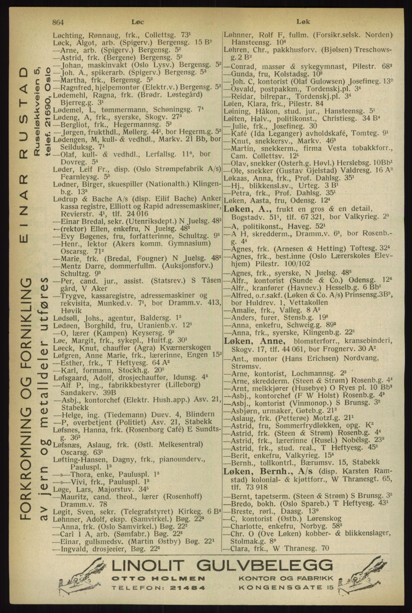 Kristiania/Oslo adressebok, PUBL/-, 1933, s. 864