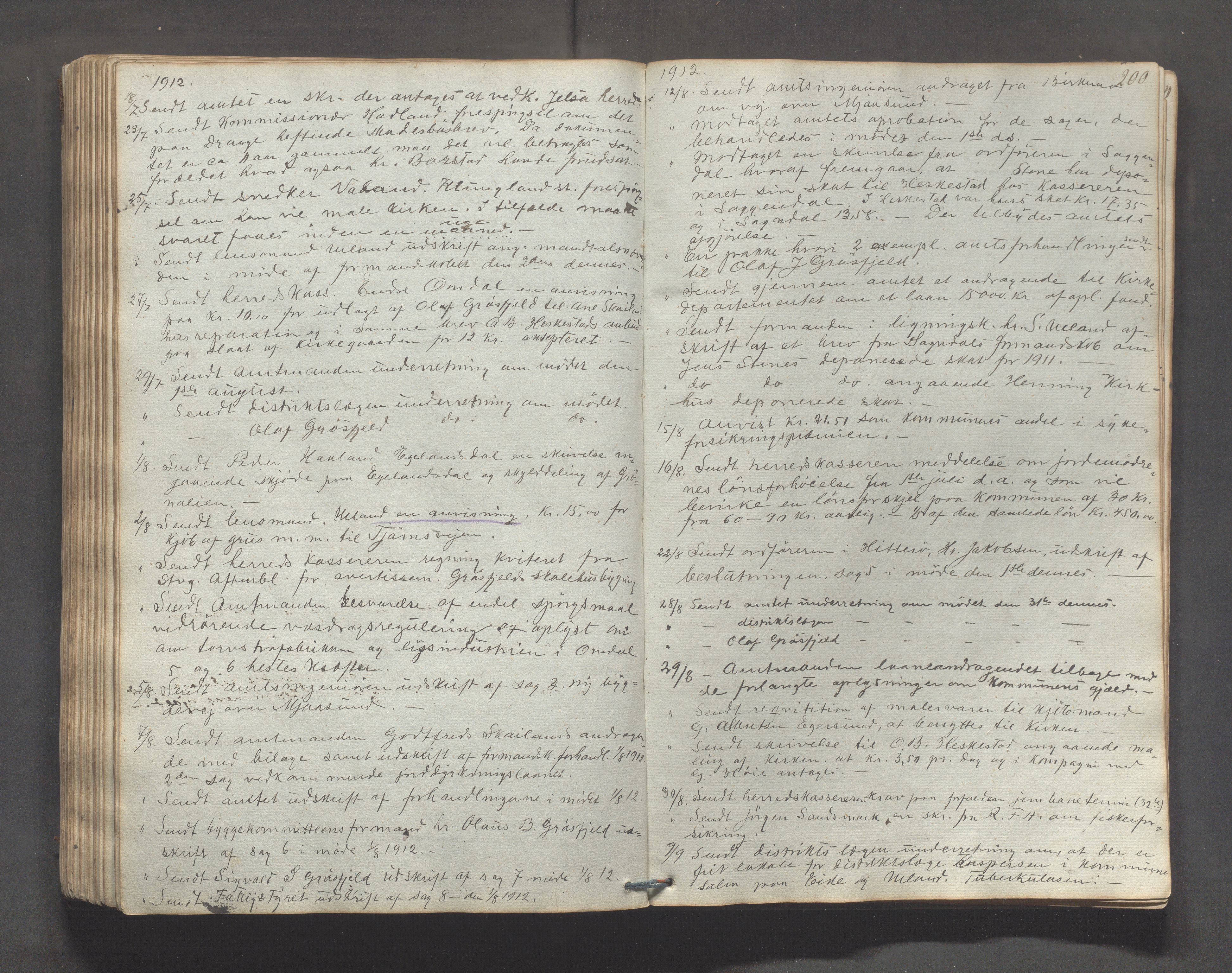 Heskestad kommune - Formannskapet, IKAR/K-101732/C/L0001: Journal (Og kopibok), 1837-1913, s. 200