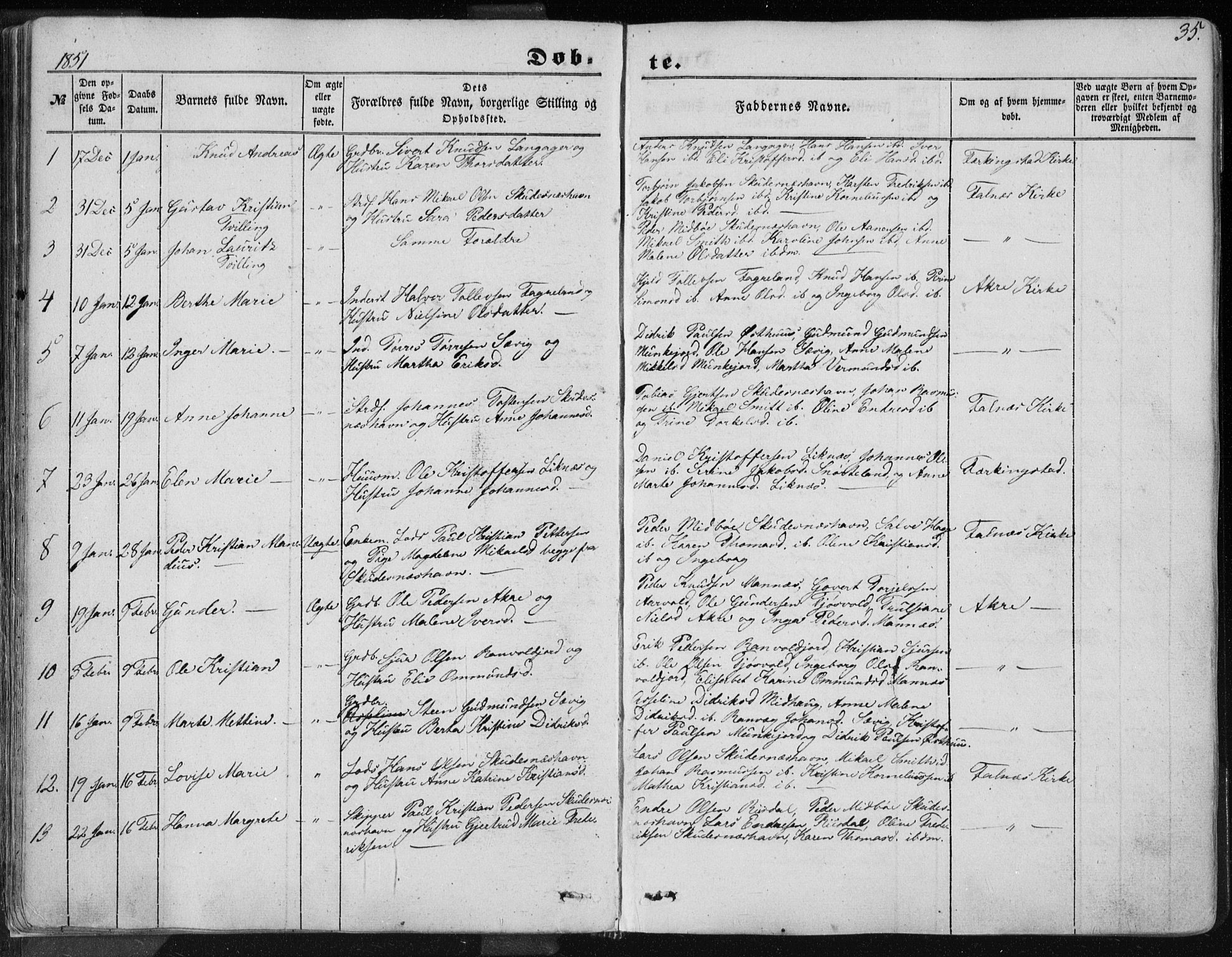 Skudenes sokneprestkontor, AV/SAST-A -101849/H/Ha/Haa/L0004: Ministerialbok nr. A 3.1, 1847-1863, s. 35