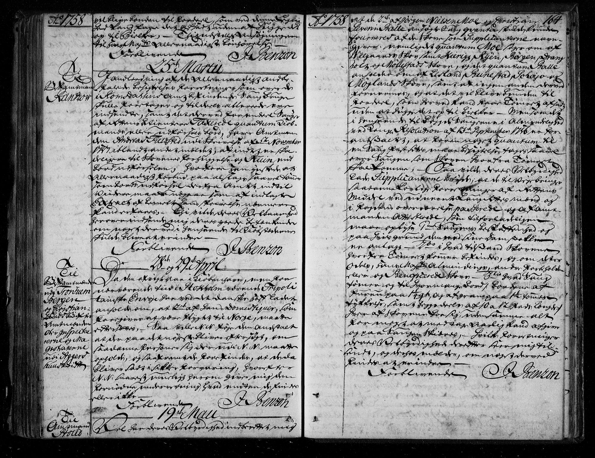 Stattholderembetet 1572-1771, AV/RA-EA-2870/Bf/L0002: Stattholderprotokoll (allmenn kopibok), 1753-1758, s. 163b-164a