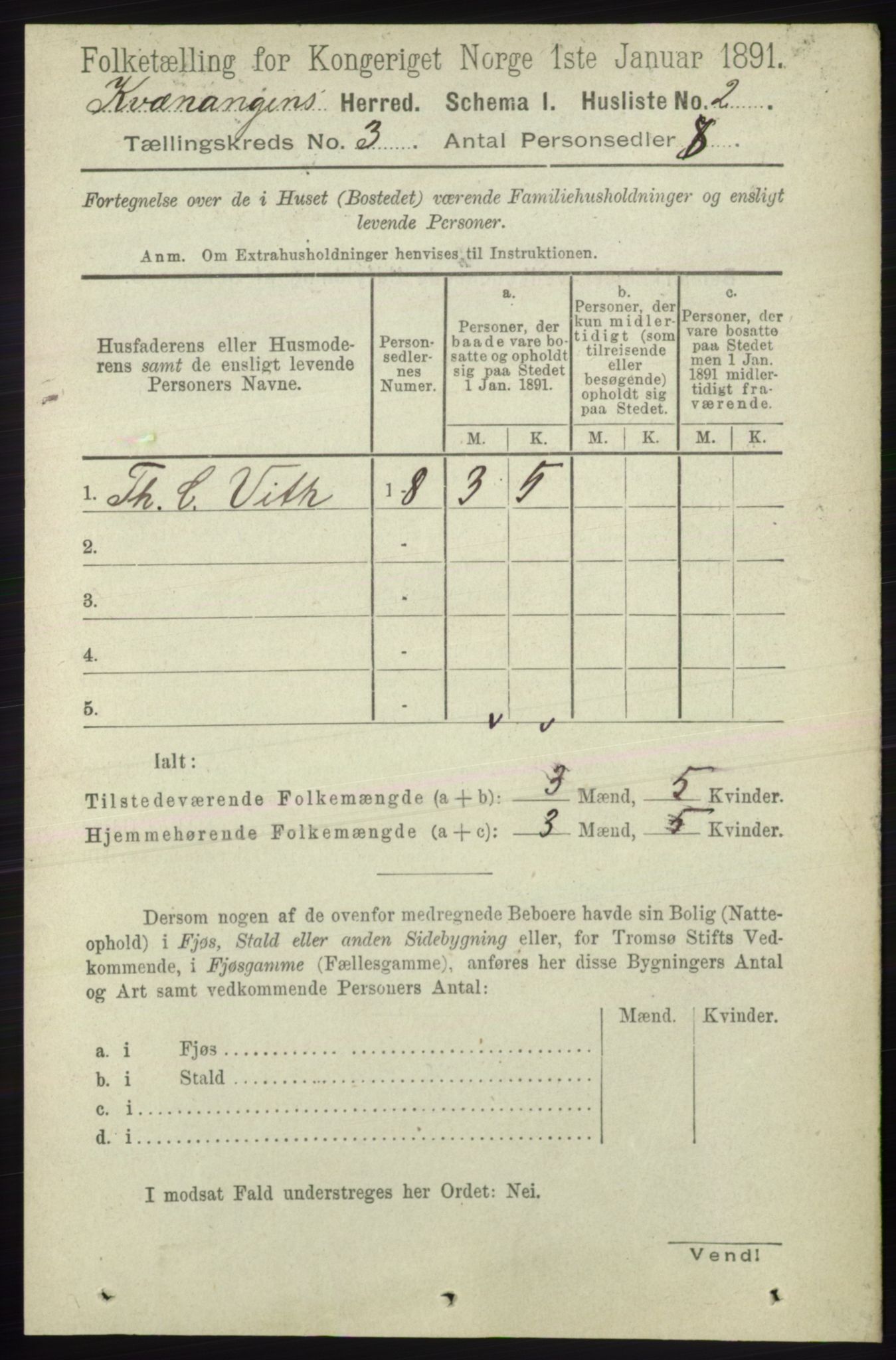 RA, Folketelling 1891 for 1943 Kvænangen herred, 1891, s. 1010