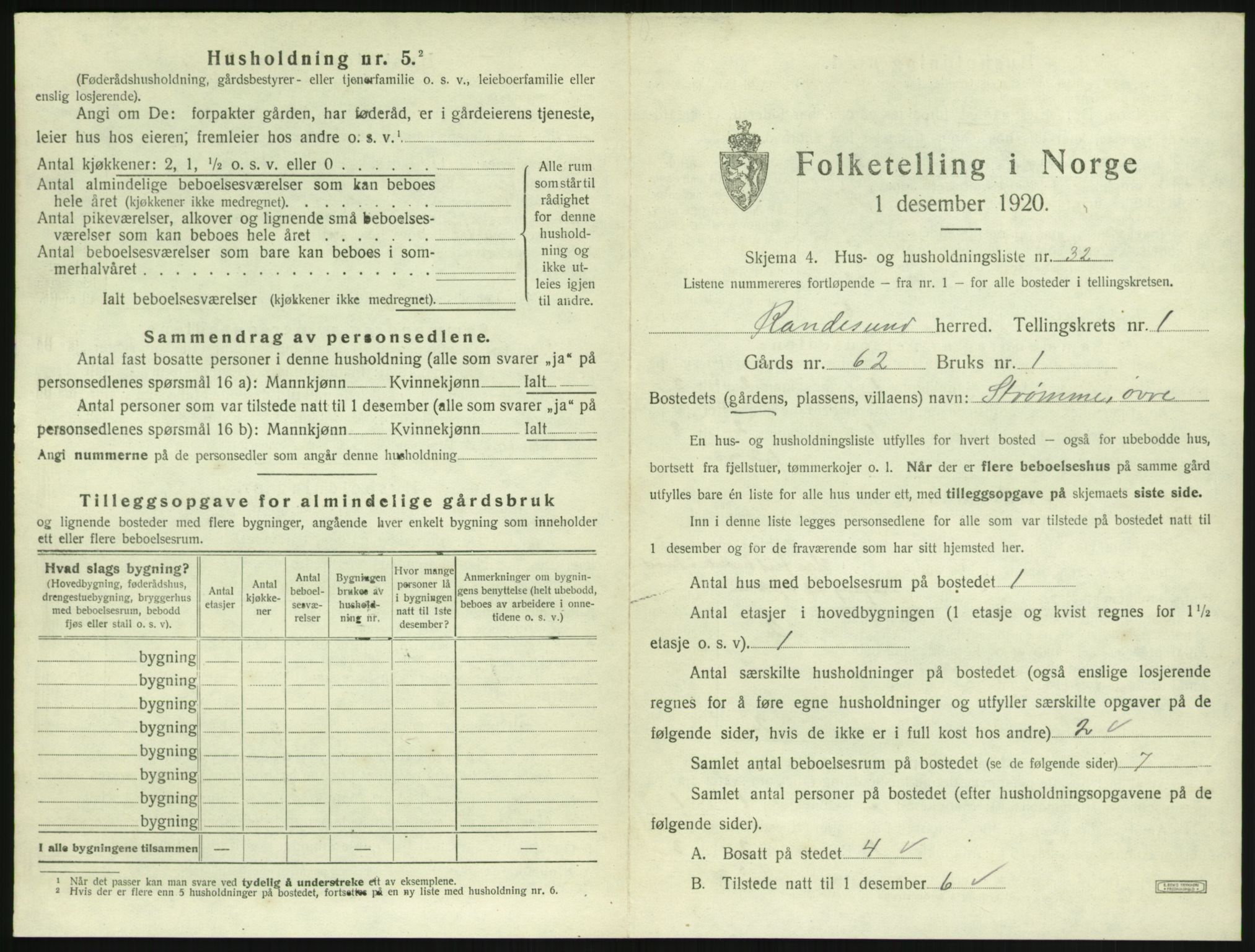 SAK, Folketelling 1920 for 1011 Randesund herred, 1920, s. 94