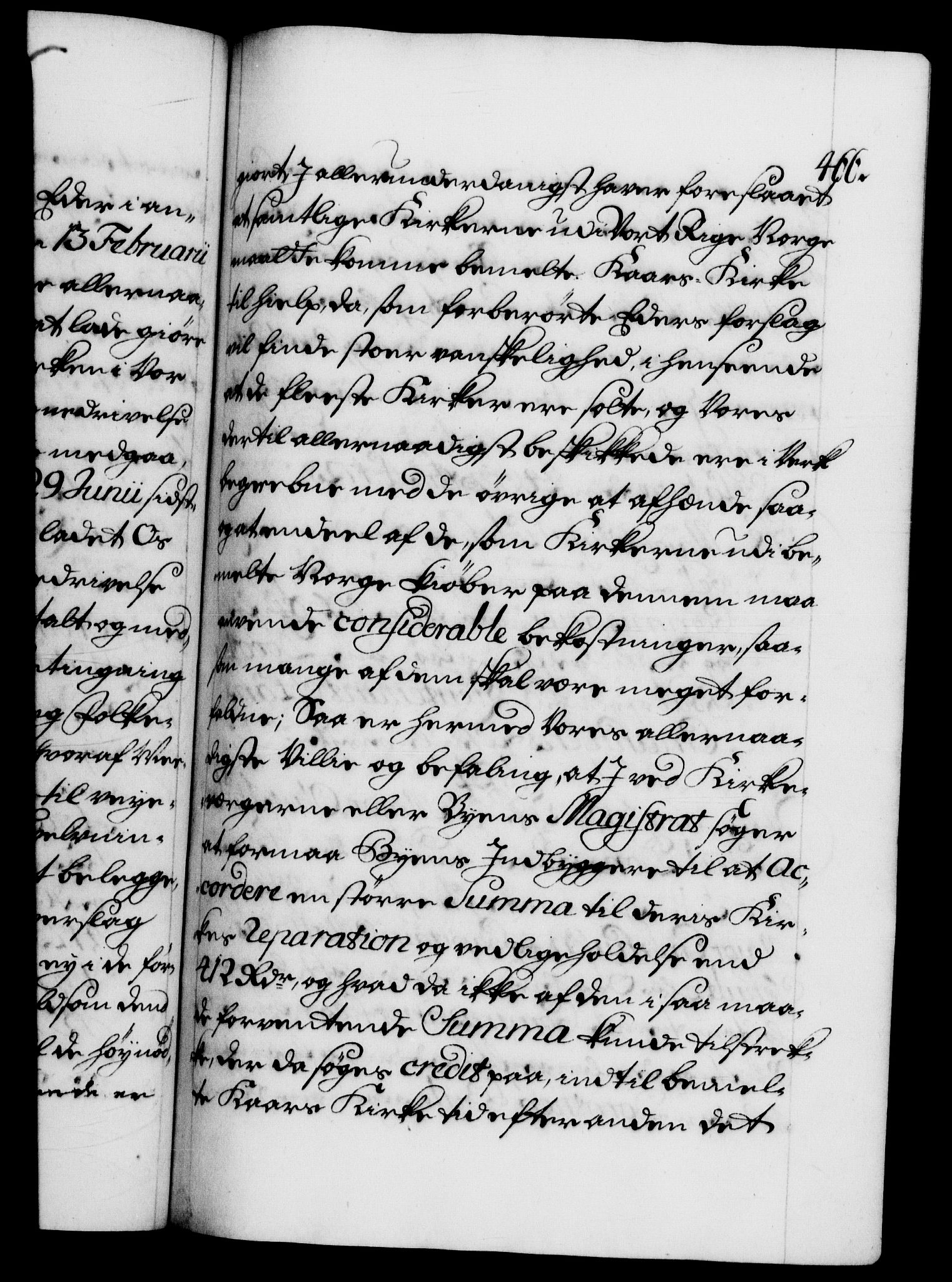 Danske Kanselli 1572-1799, AV/RA-EA-3023/F/Fc/Fca/Fcab/L0022: Norske tegnelser, 1722-1724, s. 466a