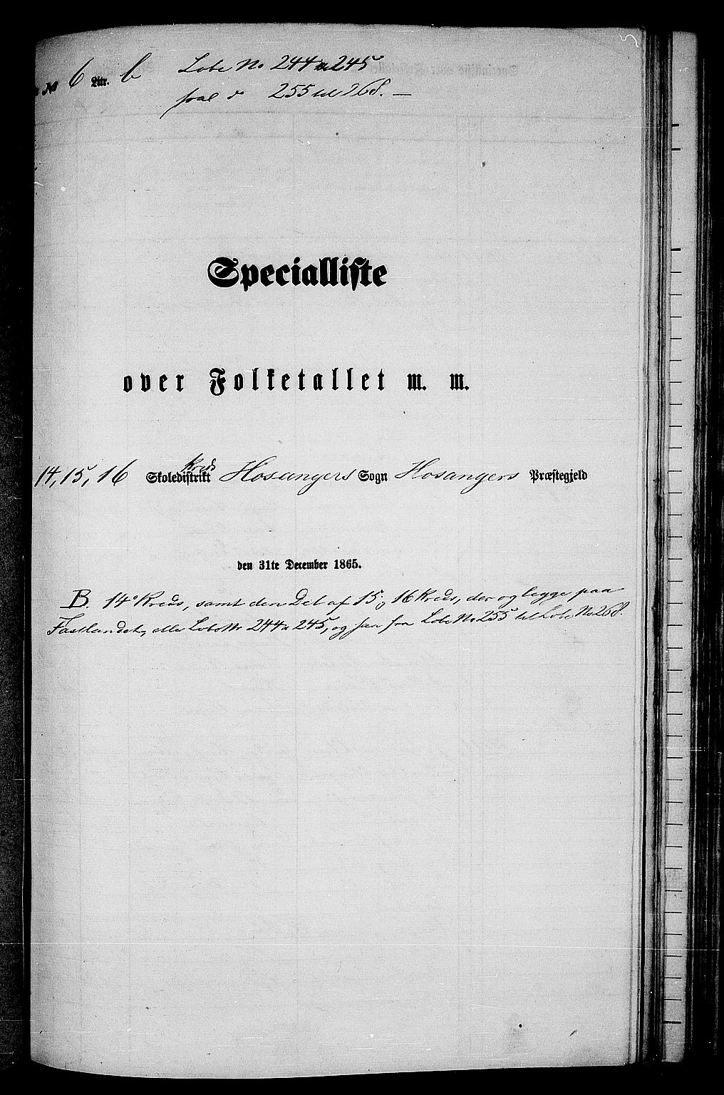 RA, Folketelling 1865 for 1253P Hosanger prestegjeld, 1865, s. 98