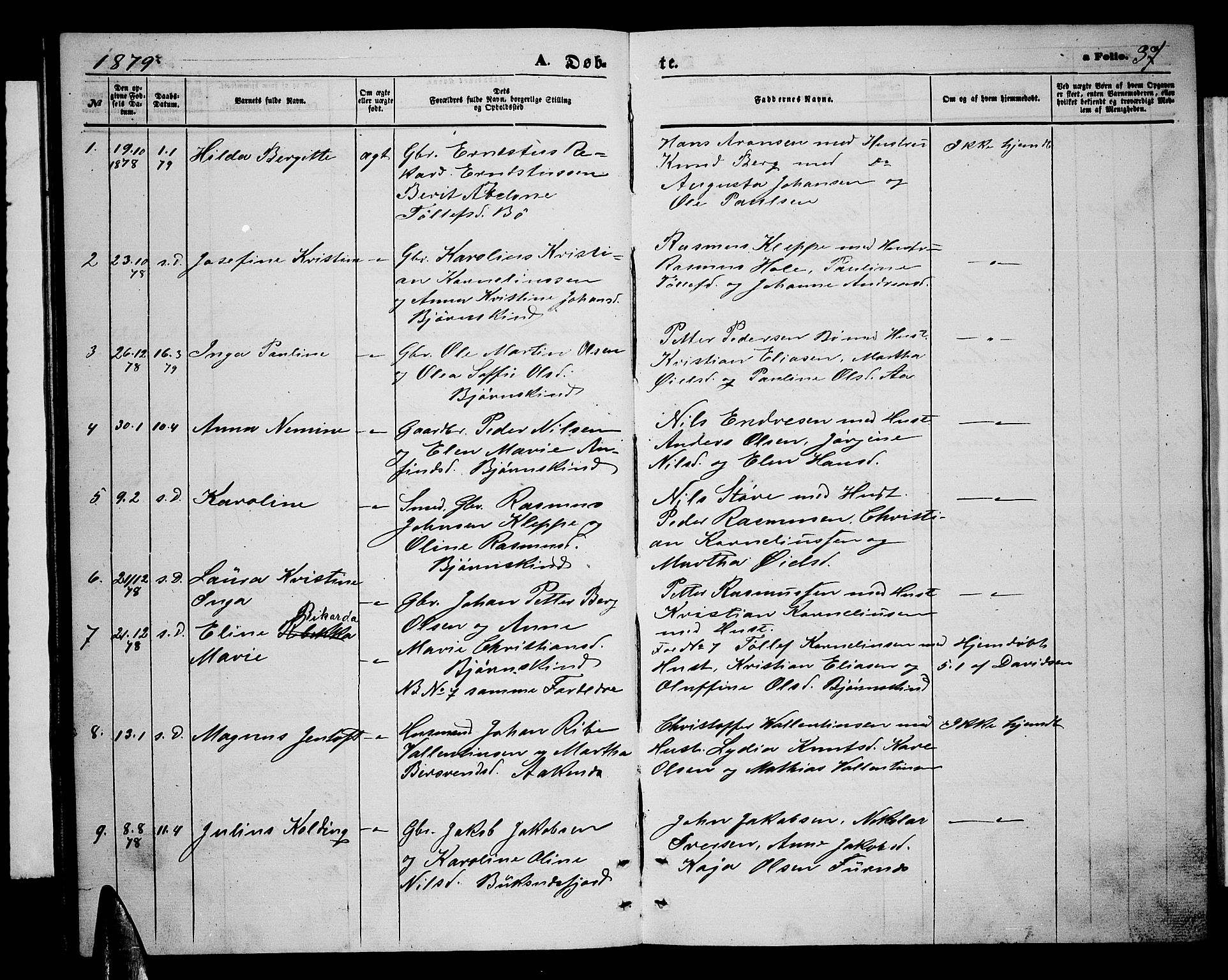 Ministerialprotokoller, klokkerbøker og fødselsregistre - Nordland, AV/SAT-A-1459/898/L1426: Klokkerbok nr. 898C01, 1869-1886, s. 37