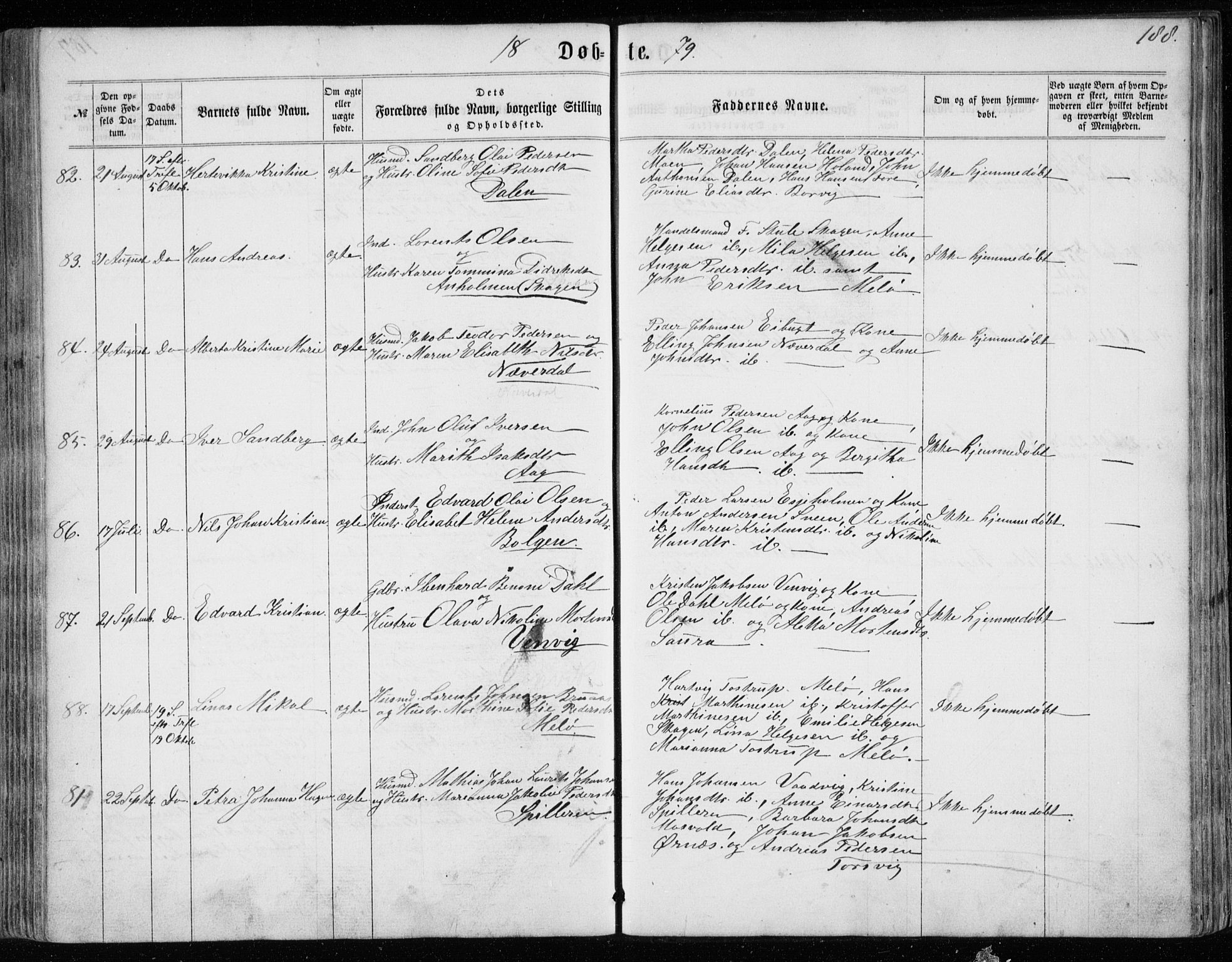Ministerialprotokoller, klokkerbøker og fødselsregistre - Nordland, AV/SAT-A-1459/843/L0634: Klokkerbok nr. 843C03, 1860-1884, s. 188