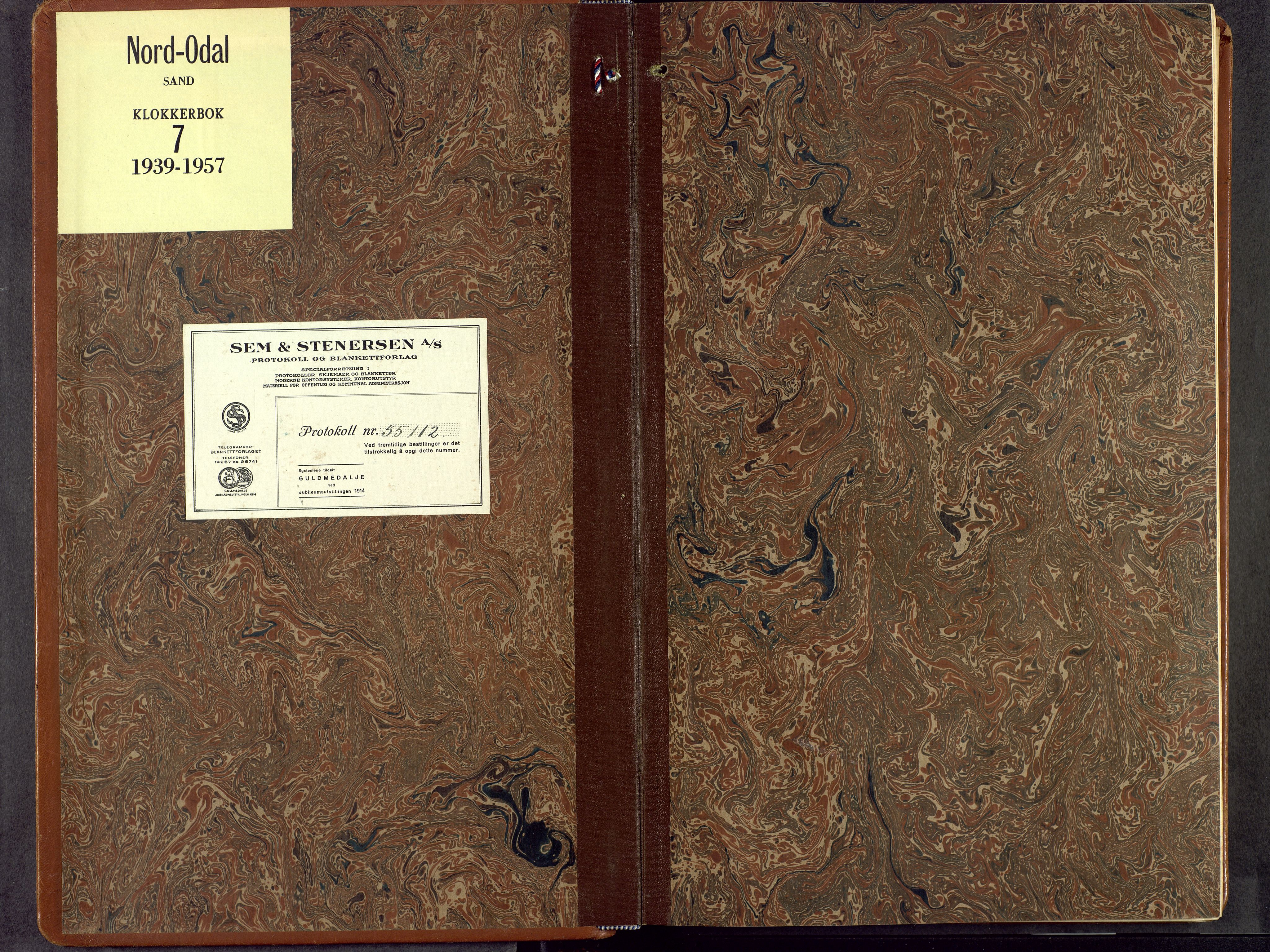 Nord-Odal prestekontor, AV/SAH-PREST-032/H/Ha/Hab/L0007: Klokkerbok nr. 7, 1939-1957