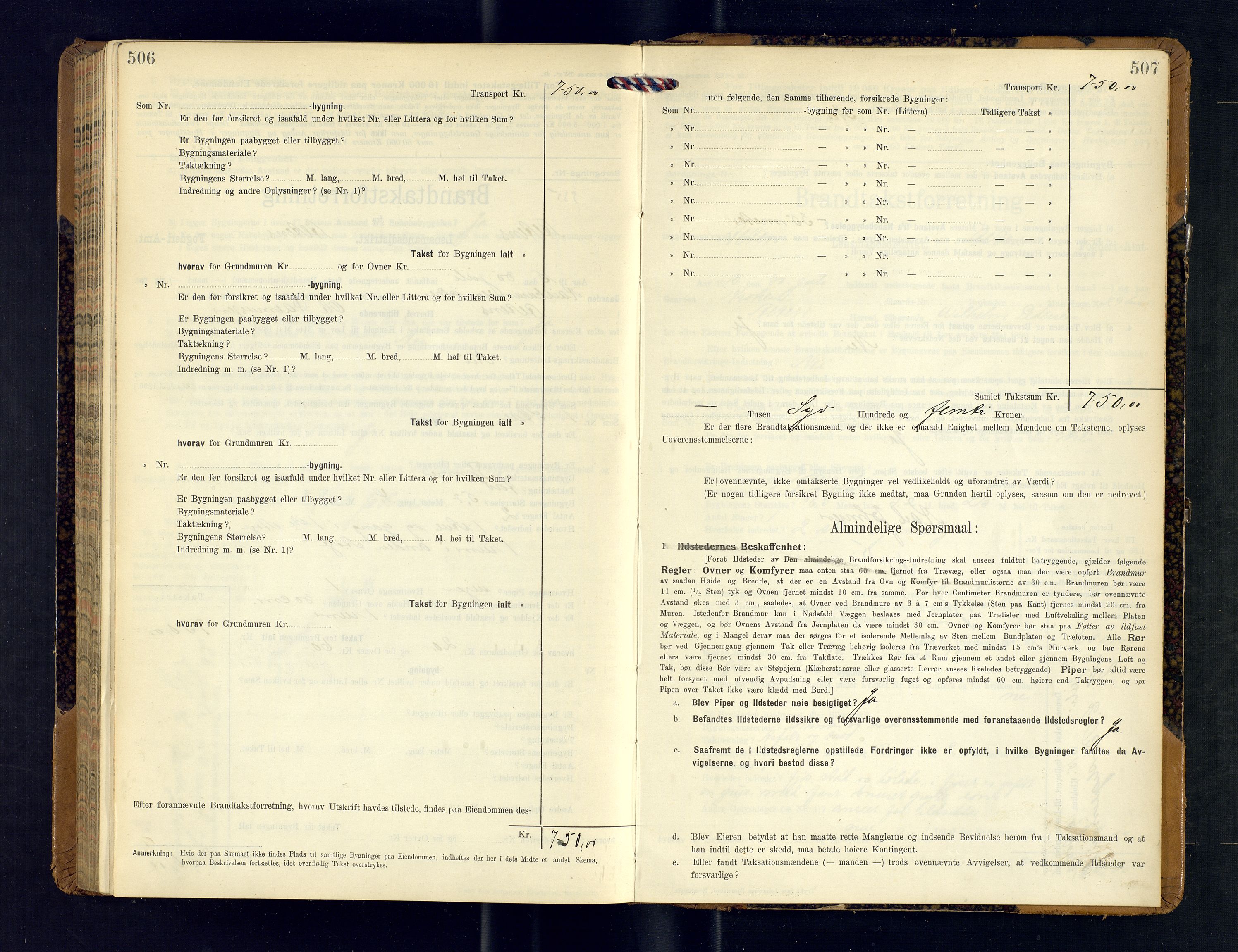 Alta lensmannskontor, AV/SATØ-S-1165/O/Ob/L0171: Branntakstprotokoll, 1911-1915, s. 506-507