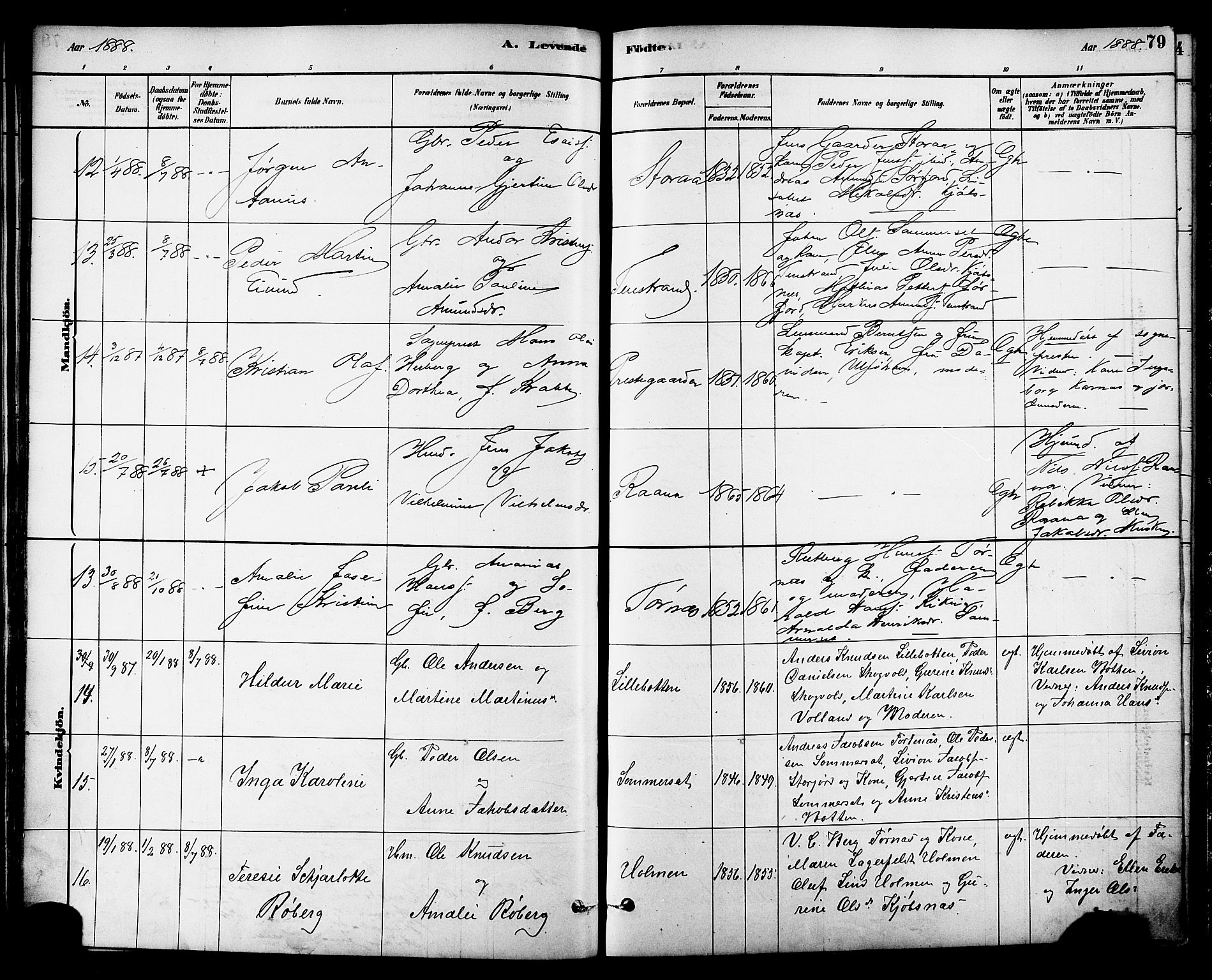 Ministerialprotokoller, klokkerbøker og fødselsregistre - Nordland, AV/SAT-A-1459/861/L0868: Ministerialbok nr. 861A03, 1879-1889, s. 79