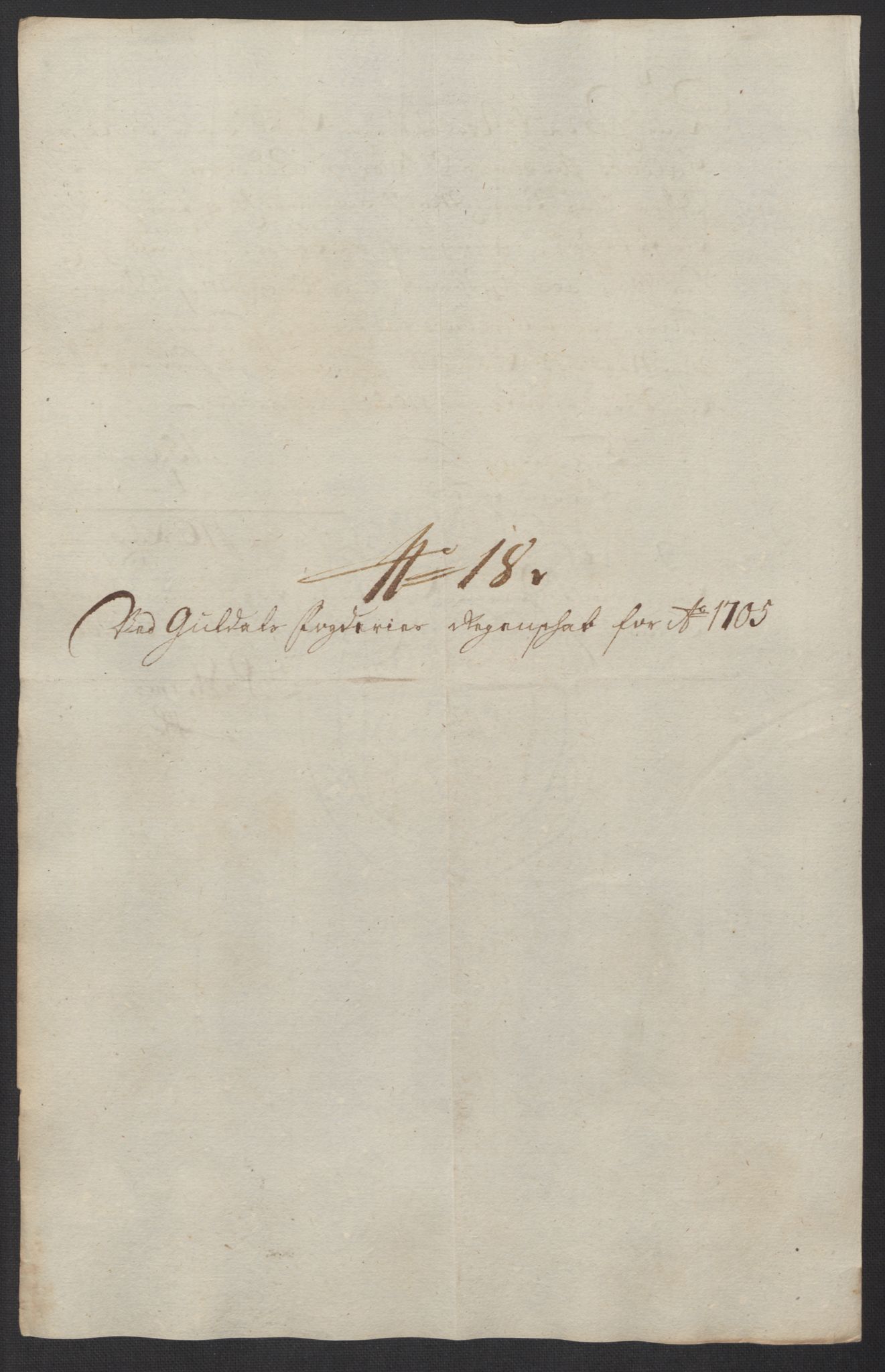 Rentekammeret inntil 1814, Reviderte regnskaper, Fogderegnskap, RA/EA-4092/R60/L3955: Fogderegnskap Orkdal og Gauldal, 1705, s. 407