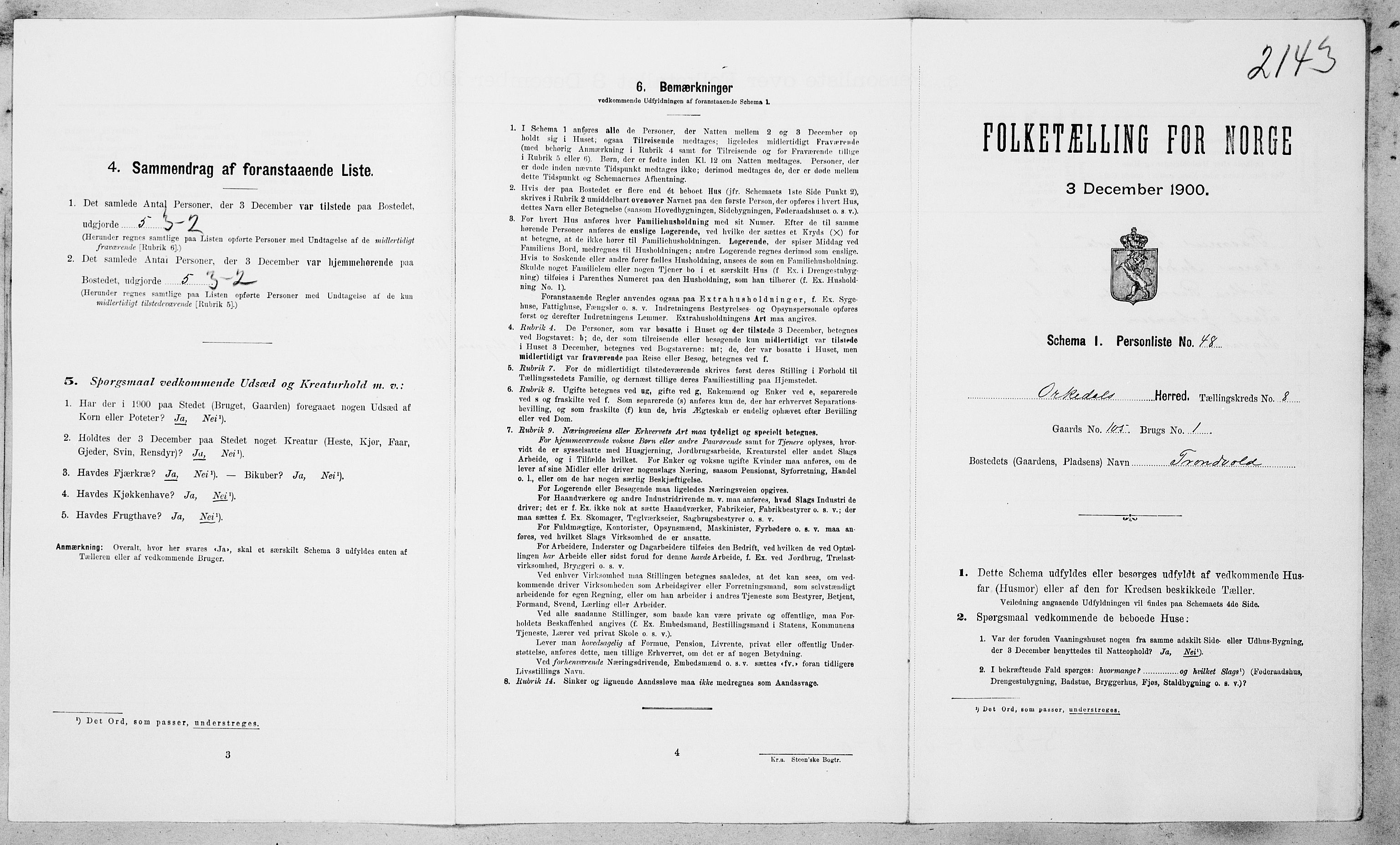 SAT, Folketelling 1900 for 1638 Orkdal herred, 1900, s. 1331