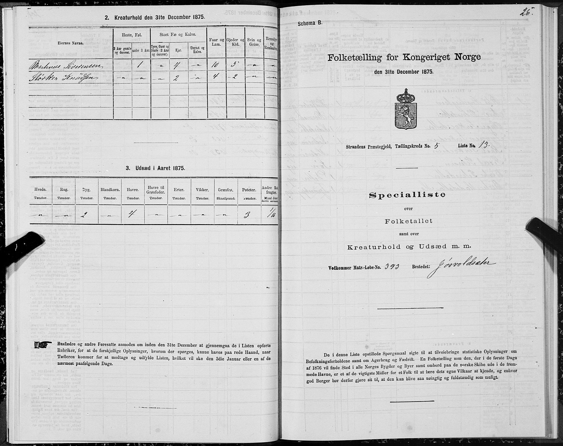 SAT, Folketelling 1875 for 1525P Stranda prestegjeld, 1875, s. 3025