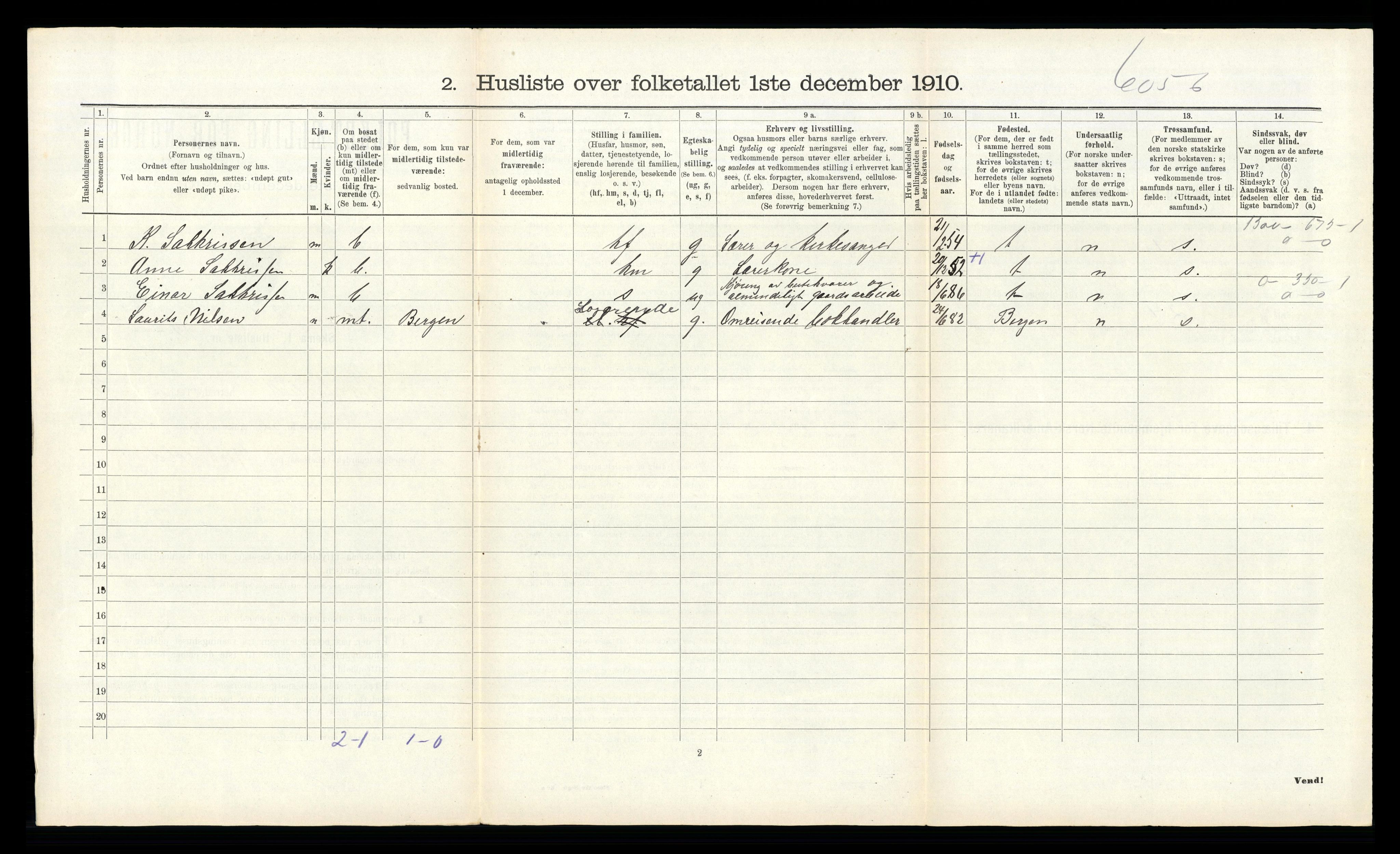 RA, Folketelling 1910 for 0829 Kviteseid herred, 1910, s. 1105