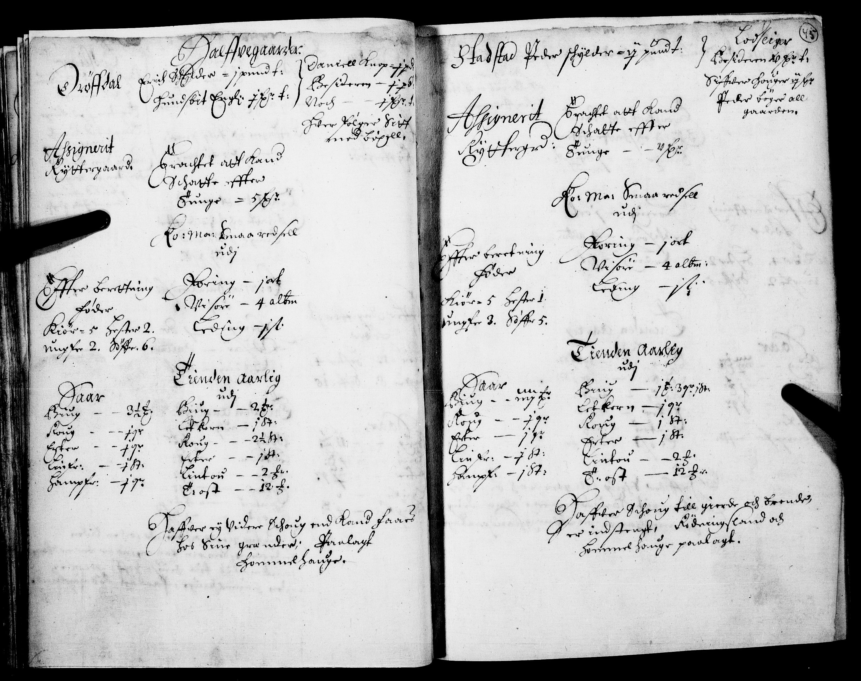 Rentekammeret inntil 1814, Realistisk ordnet avdeling, RA/EA-4070/N/Nb/Nba/L0016: Hadeland og Valdres fogderi, 1. del, 1667, s. 44b-45a