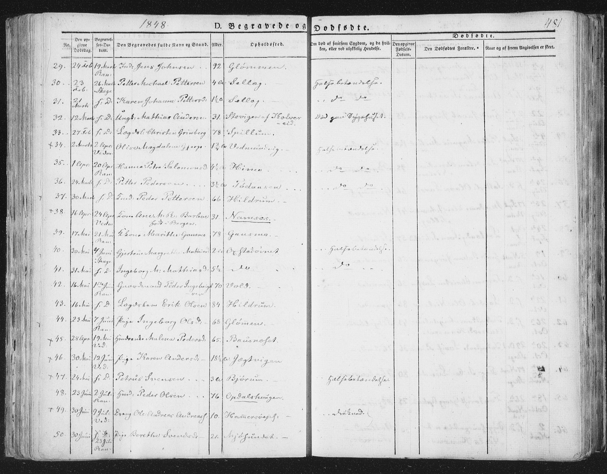 Ministerialprotokoller, klokkerbøker og fødselsregistre - Nord-Trøndelag, AV/SAT-A-1458/764/L0552: Ministerialbok nr. 764A07b, 1824-1865, s. 481