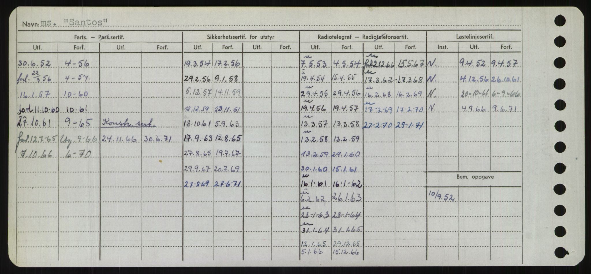 Sjøfartsdirektoratet med forløpere, Skipsmålingen, RA/S-1627/H/Hd/L0032: Fartøy, San-Seve, s. 166