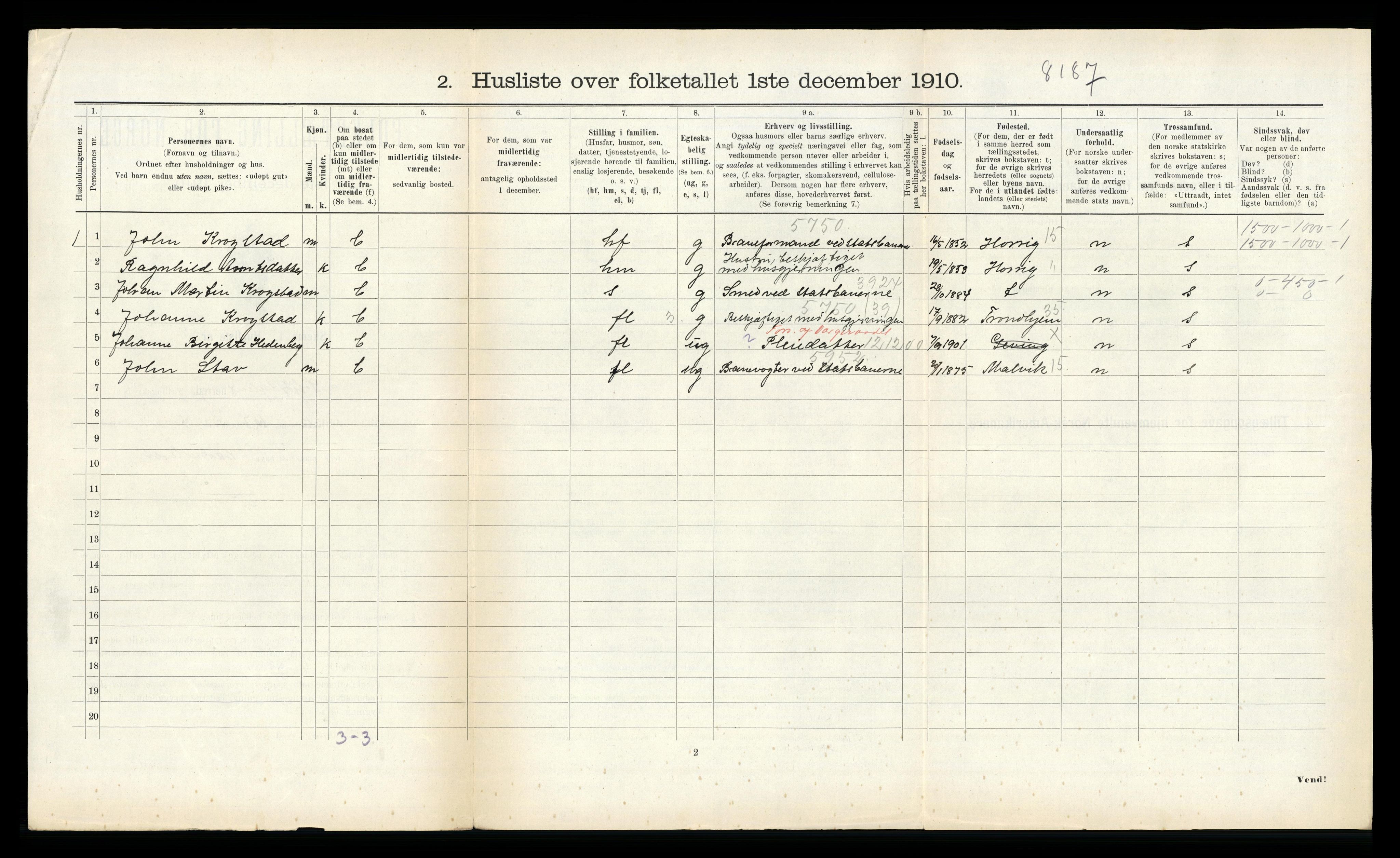 RA, Folketelling 1910 for 1714 Stjørdal herred, 1910, s. 597