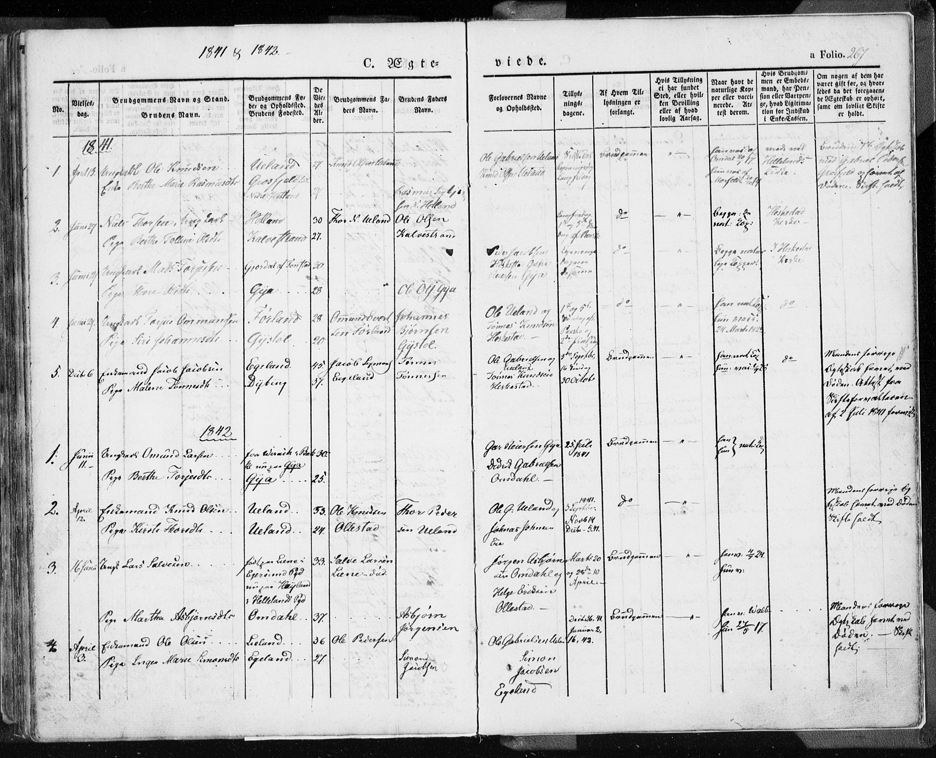 Lund sokneprestkontor, AV/SAST-A-101809/S06/L0007: Ministerialbok nr. A 7.1, 1833-1854, s. 267