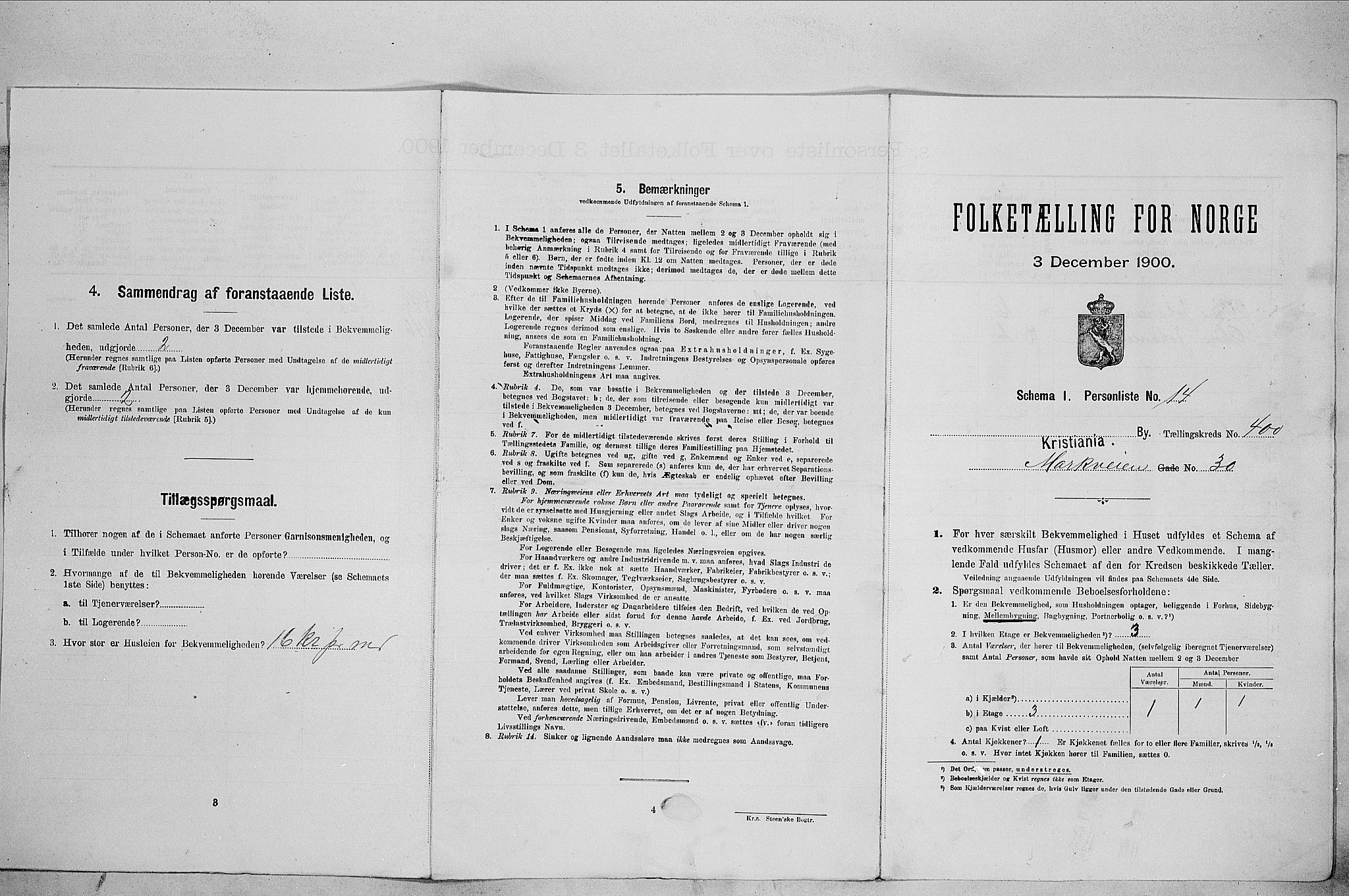 SAO, Folketelling 1900 for 0301 Kristiania kjøpstad, 1900, s. 58071