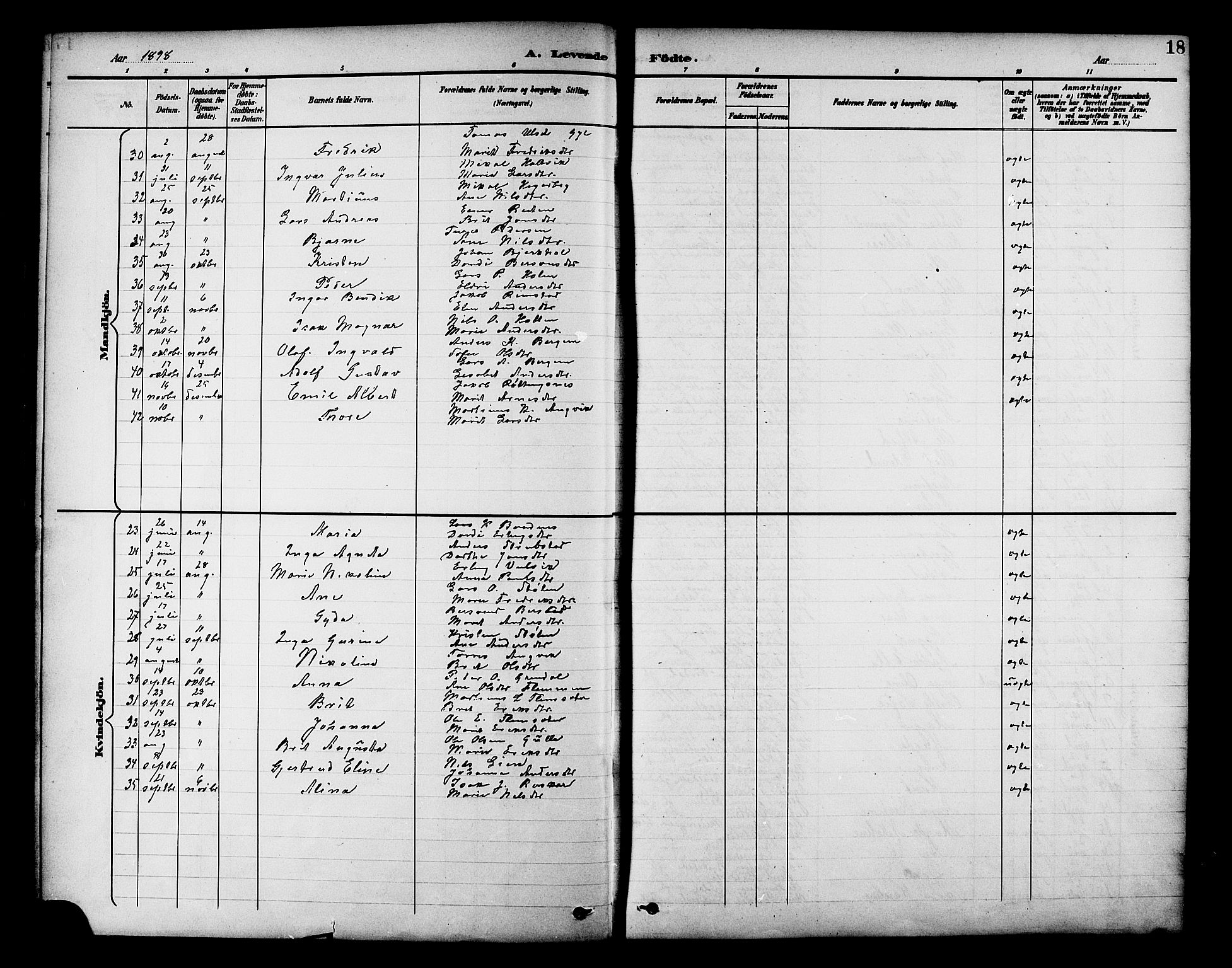 Ministerialprotokoller, klokkerbøker og fødselsregistre - Møre og Romsdal, AV/SAT-A-1454/586/L0992: Klokkerbok nr. 586C03, 1892-1909, s. 18