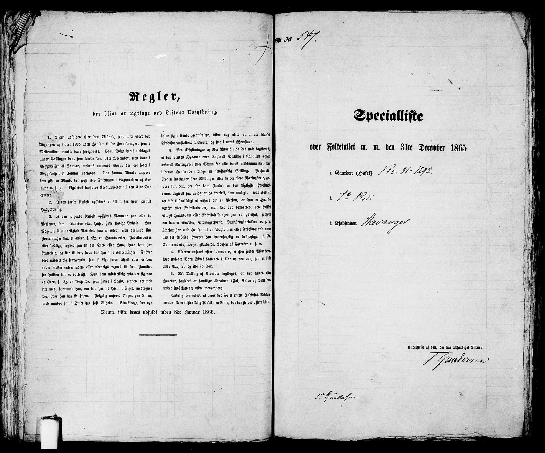 RA, Folketelling 1865 for 1103 Stavanger kjøpstad, 1865, s. 1123