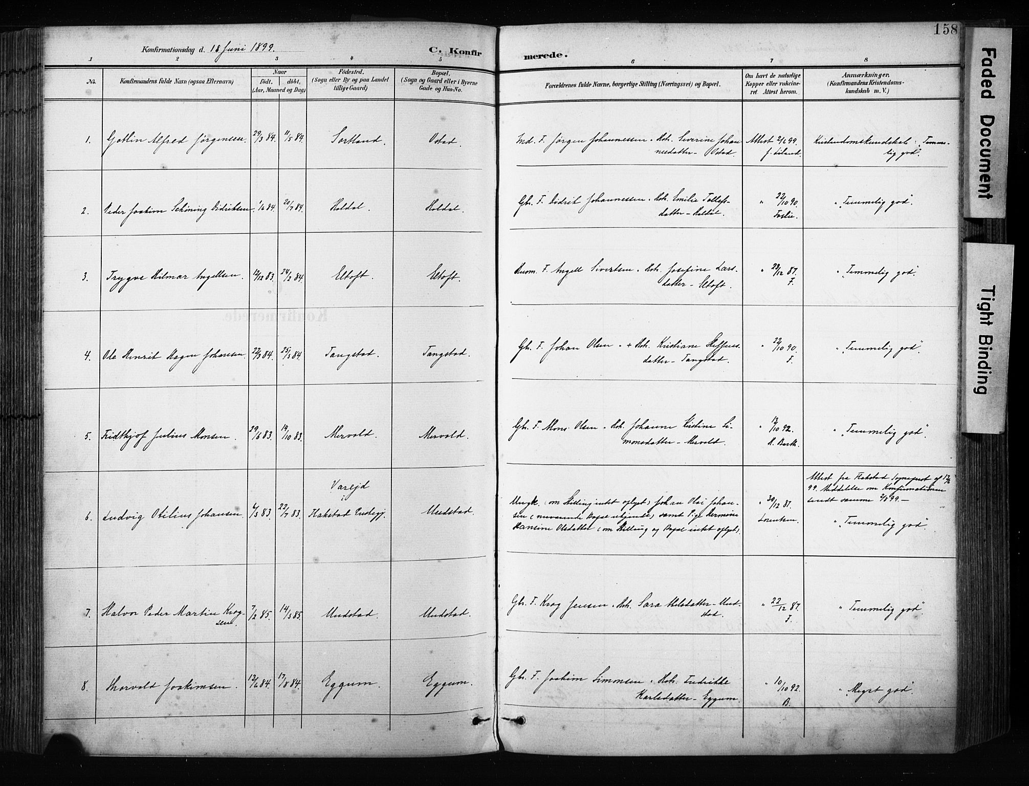 Ministerialprotokoller, klokkerbøker og fødselsregistre - Nordland, SAT/A-1459/880/L1134: Ministerialbok nr. 880A08, 1899-1908, s. 158