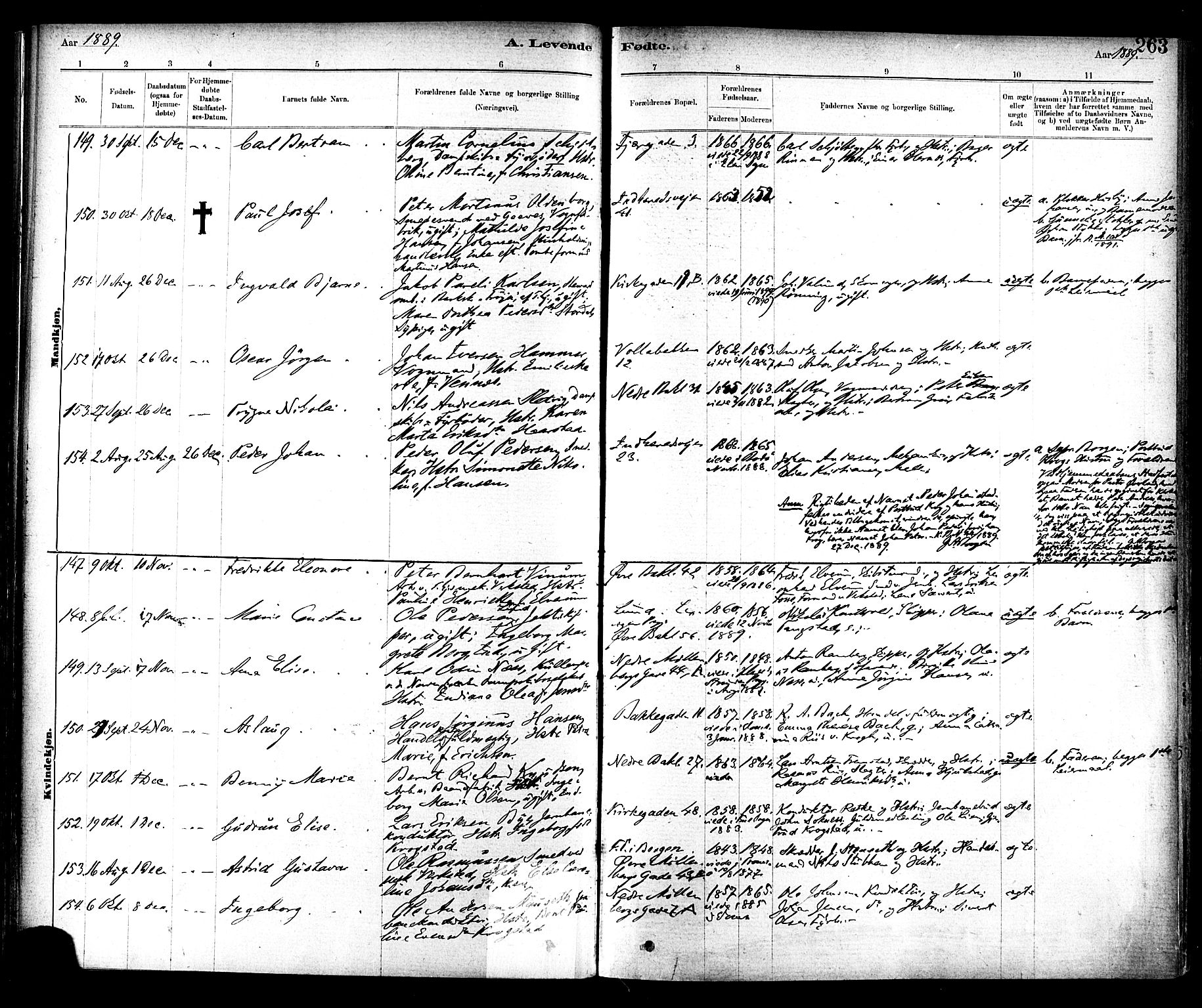 Ministerialprotokoller, klokkerbøker og fødselsregistre - Sør-Trøndelag, SAT/A-1456/604/L0188: Ministerialbok nr. 604A09, 1878-1892, s. 263