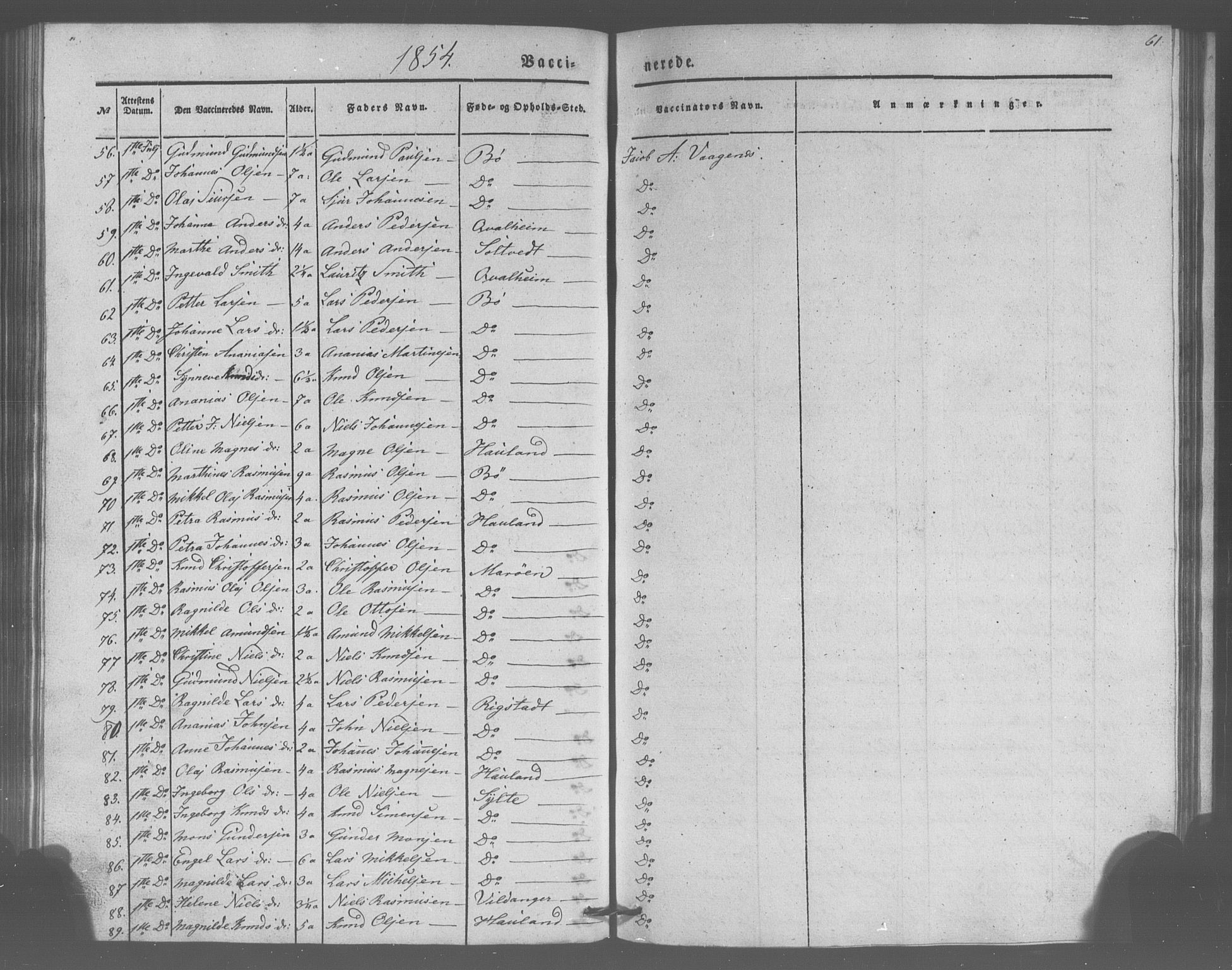 Manger sokneprestembete, AV/SAB-A-76801/H/Haa: Ministerialbok nr. A 10, 1844-1859, s. 61